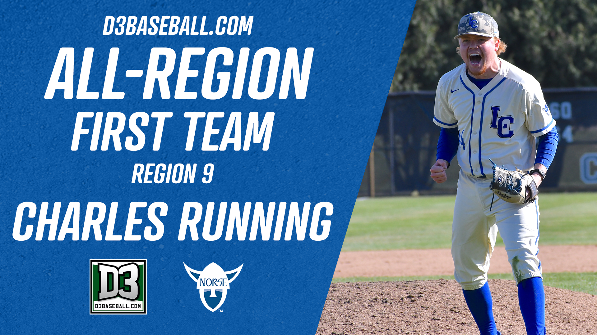 Charles Running - D3baseball.com All-Region Feature Graphic 2026