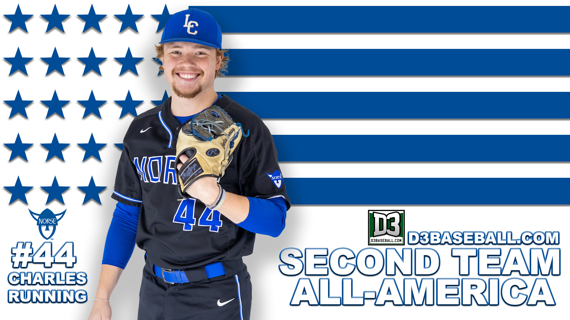 Charles Running - d3baseball.com Second Team All-America Feature Graphic 2026