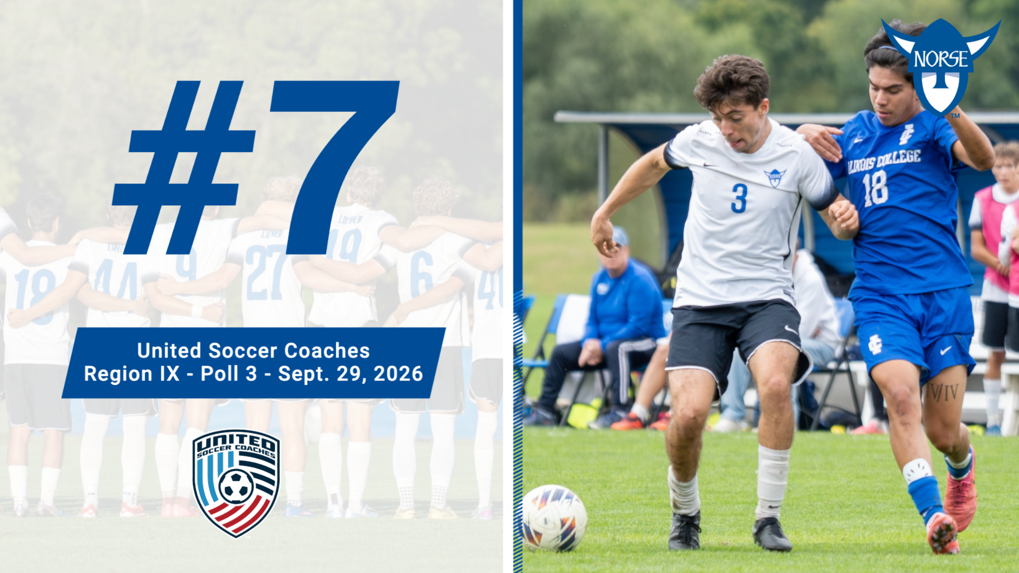 Men's Soccer United Soccer Coaches Region IX Poll 3 Feature Graphic 9.29.26