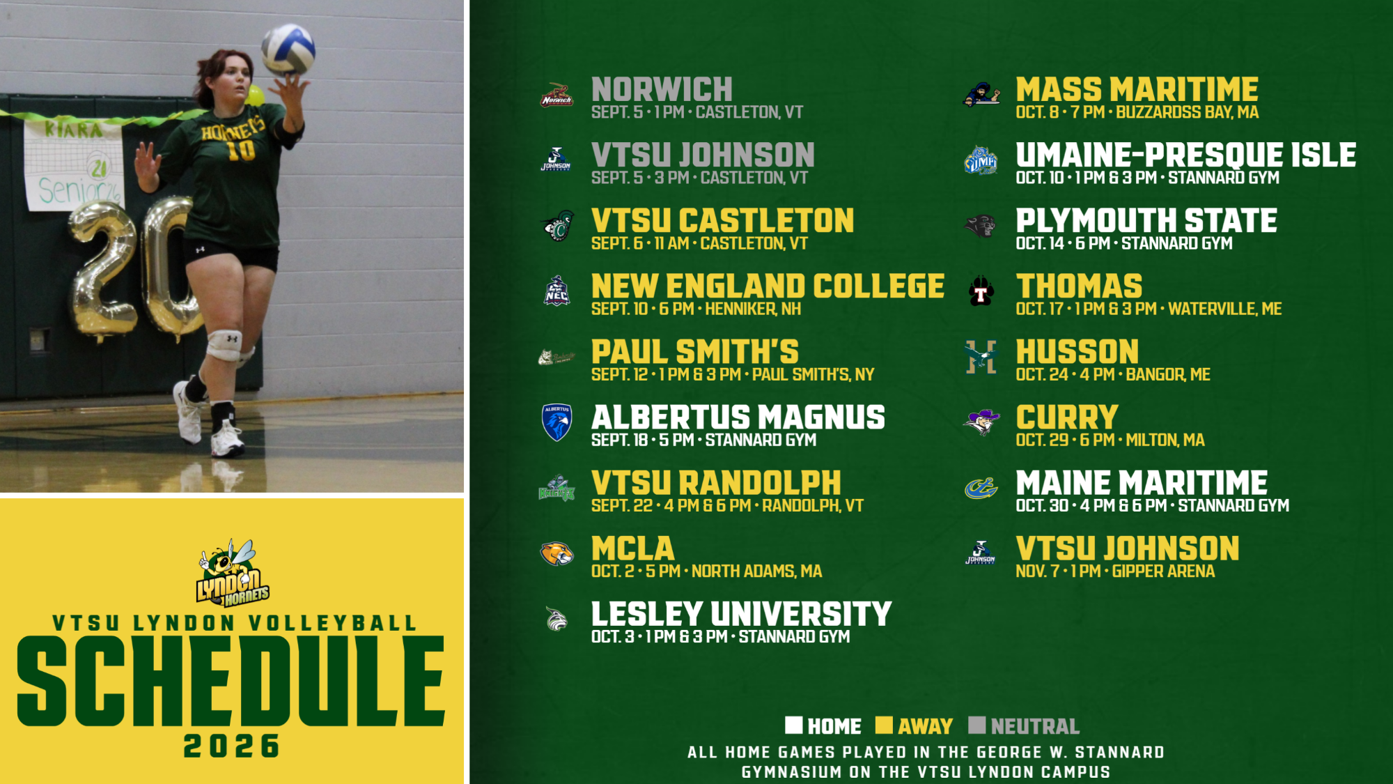 2026 Volleyball schedule