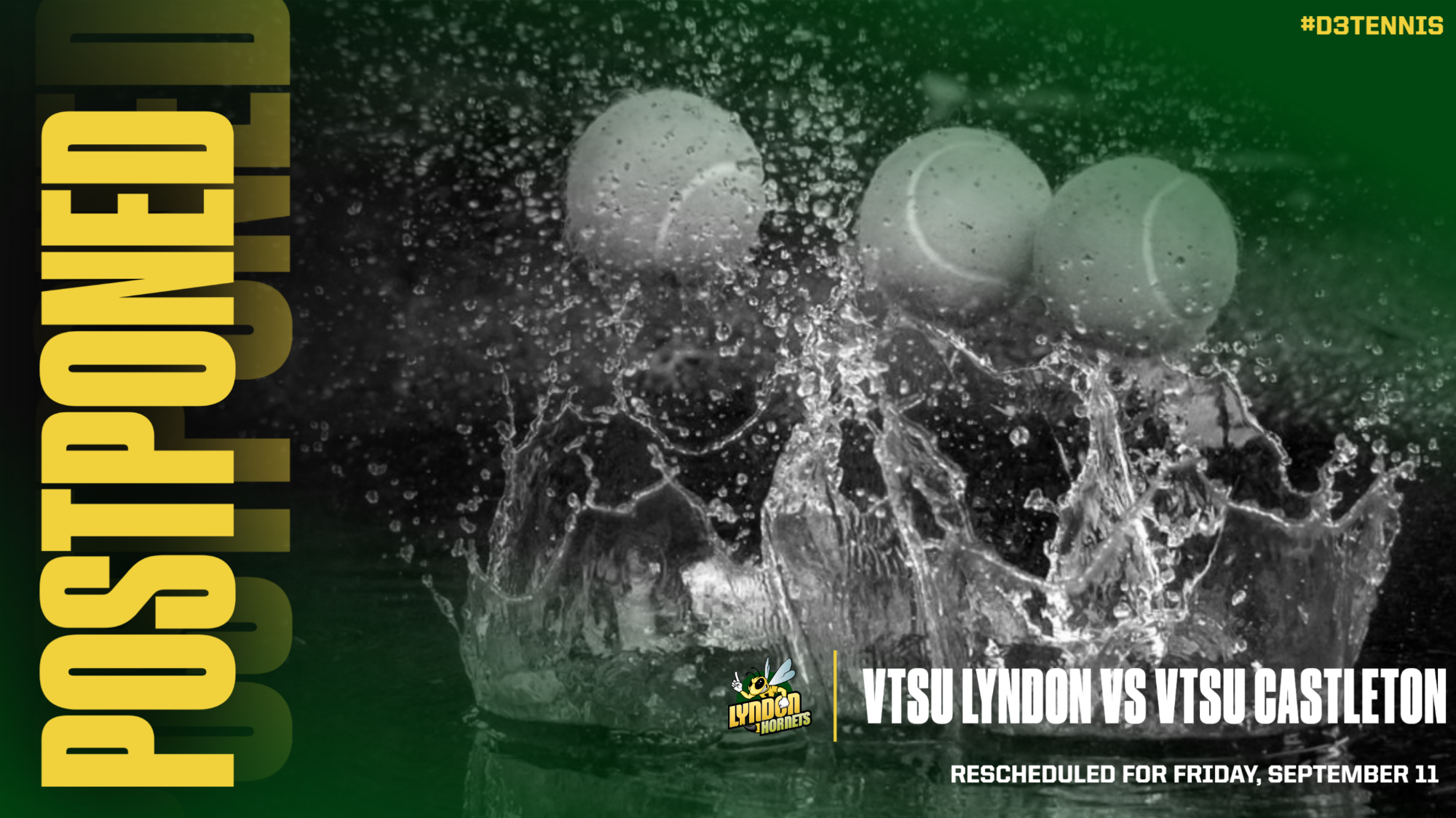 Women's Tennis vs VTSU Castleton postponed