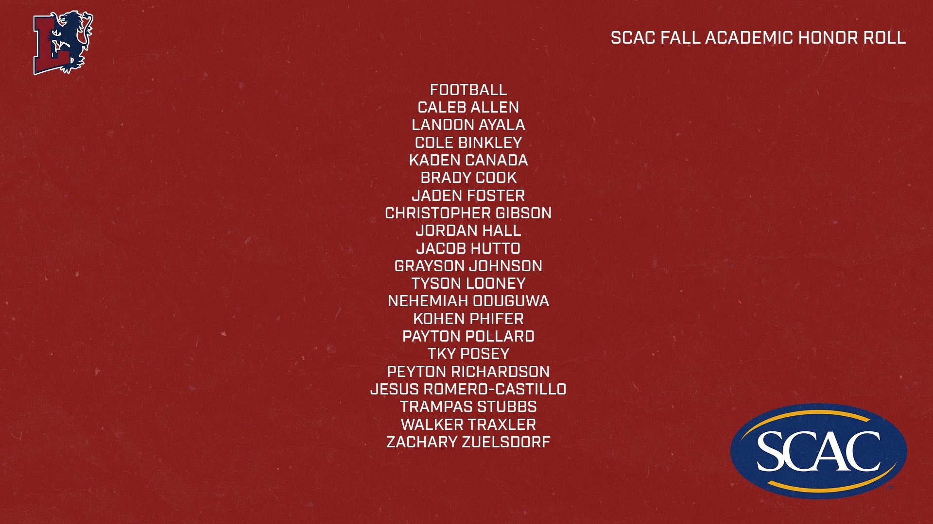 SCAC 2025 Honor Roll