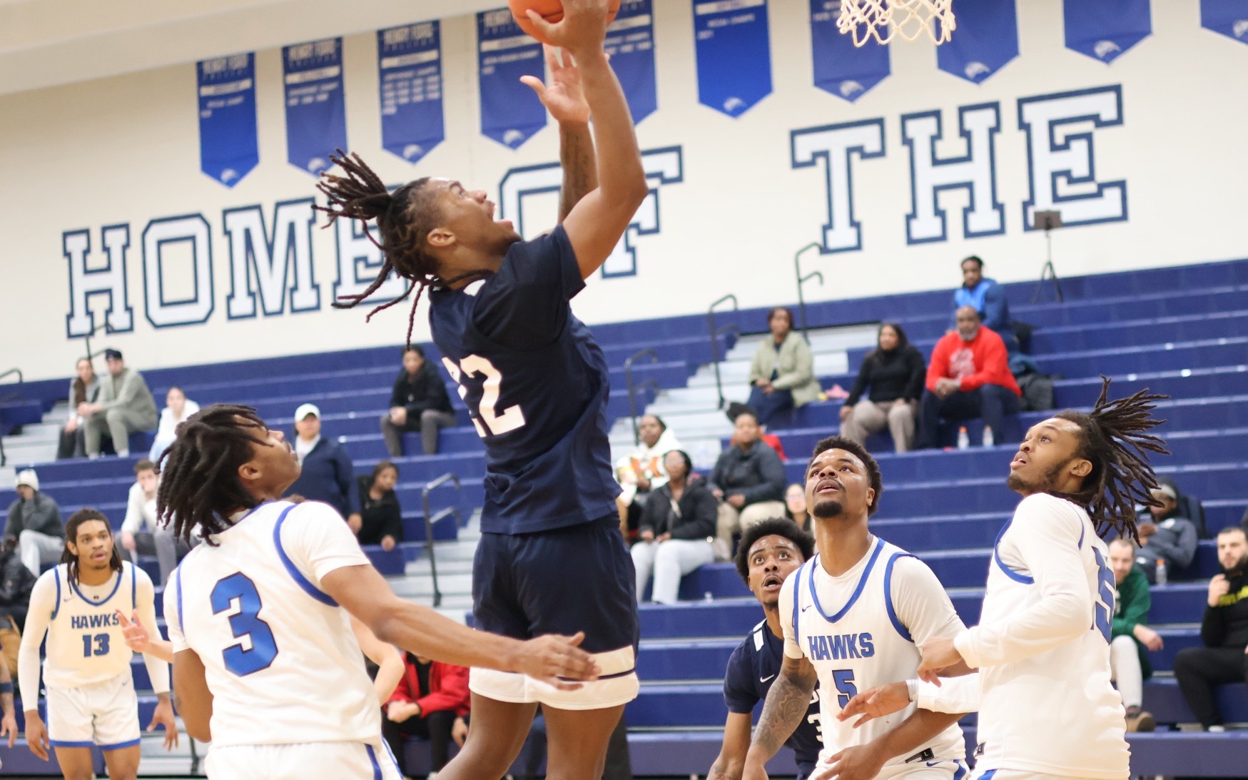 MBB - Caron Williams (22) with an and-one in the win at Henry Ford (Jan. 14, 2026)