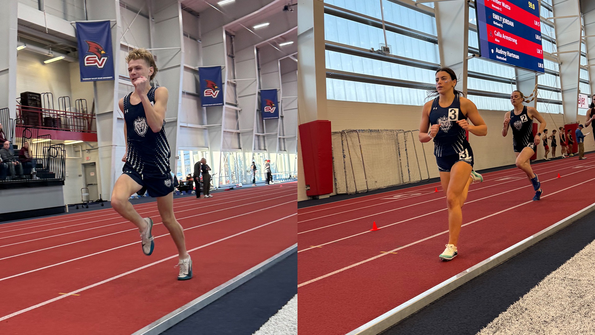 Michael Nivala (Left) and Erin Rowan (Right) had a career day at SVSU's Doug Hansen Open (Jan. 23, 2026)