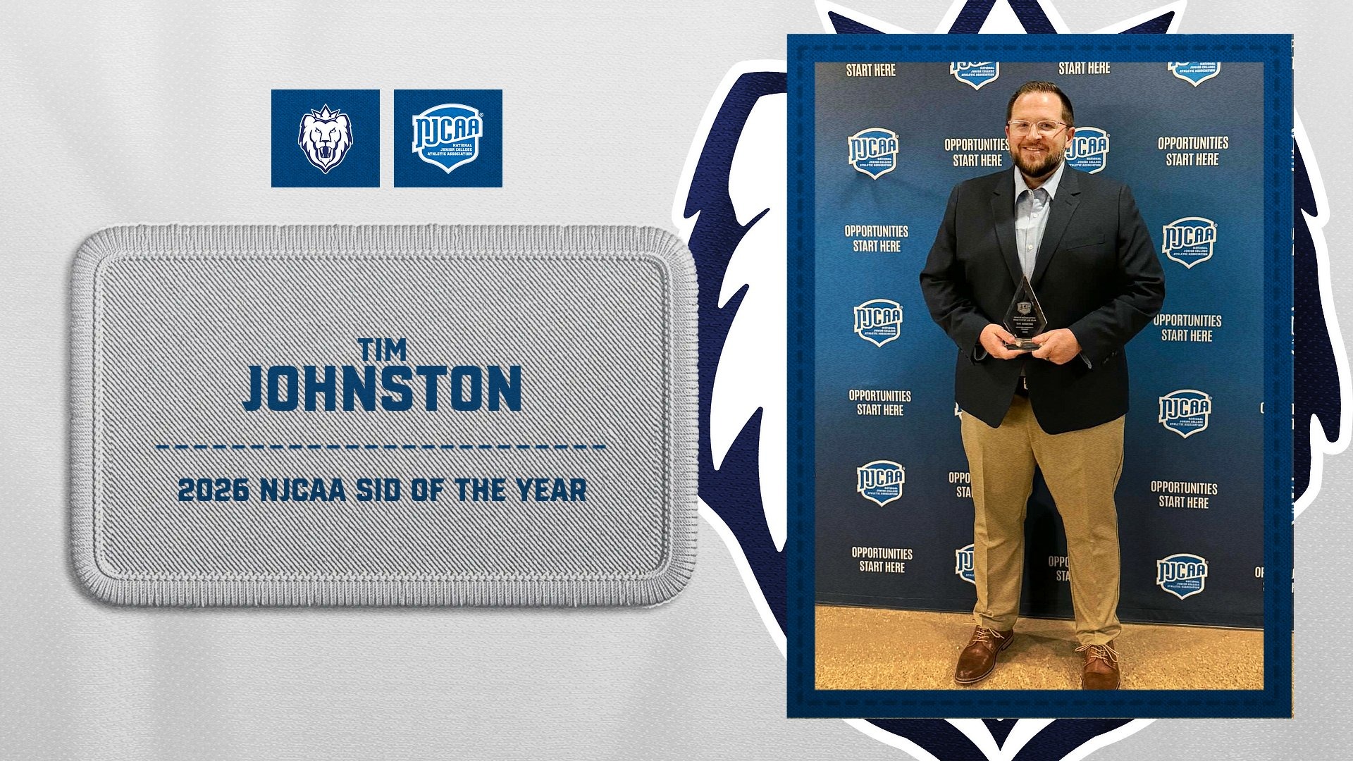 Tim Johnston - 2025-26 NJCAA Sports Information Director of the Year
