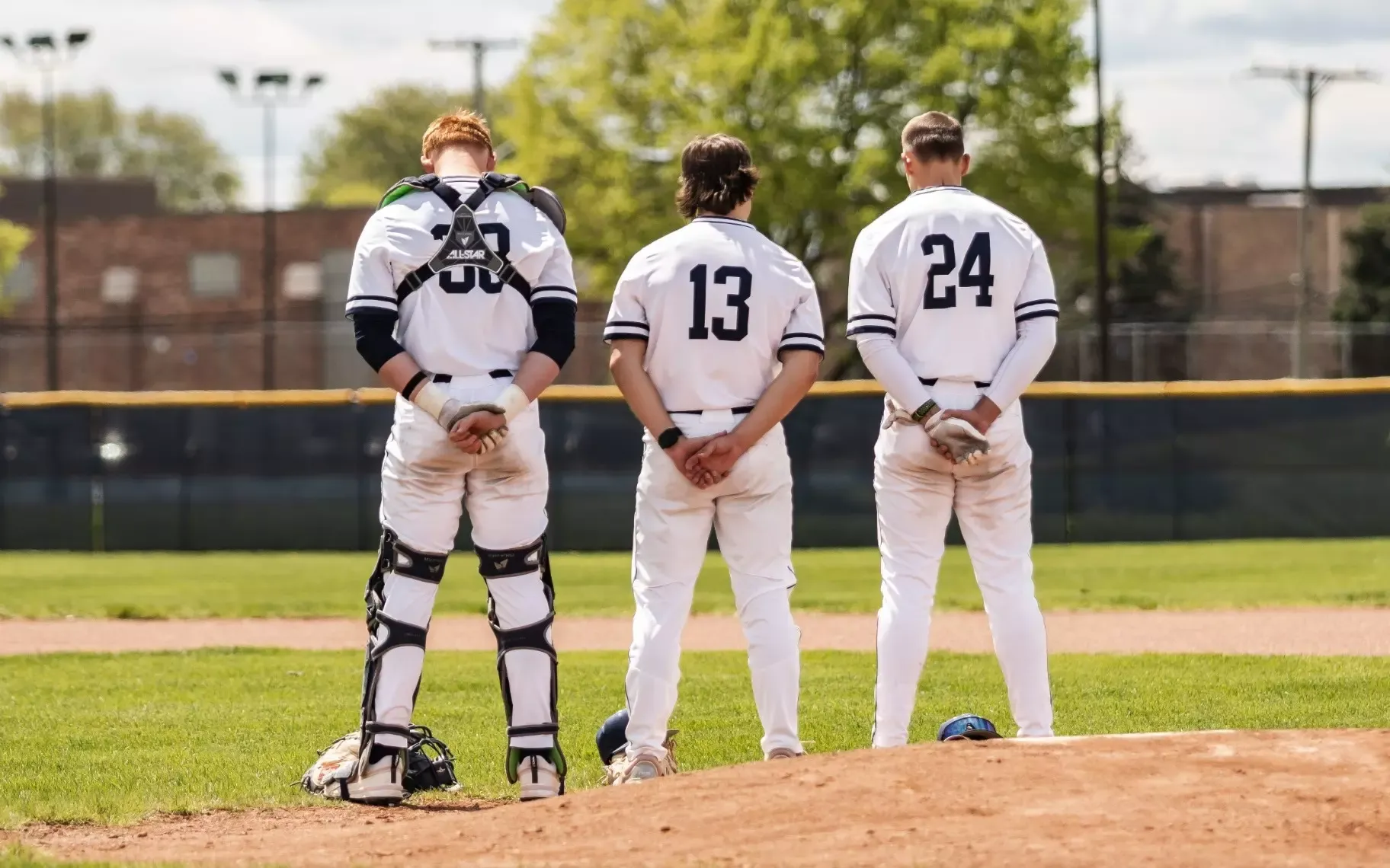 Baseball - Monarchs Stand for National Anthem Pregame
