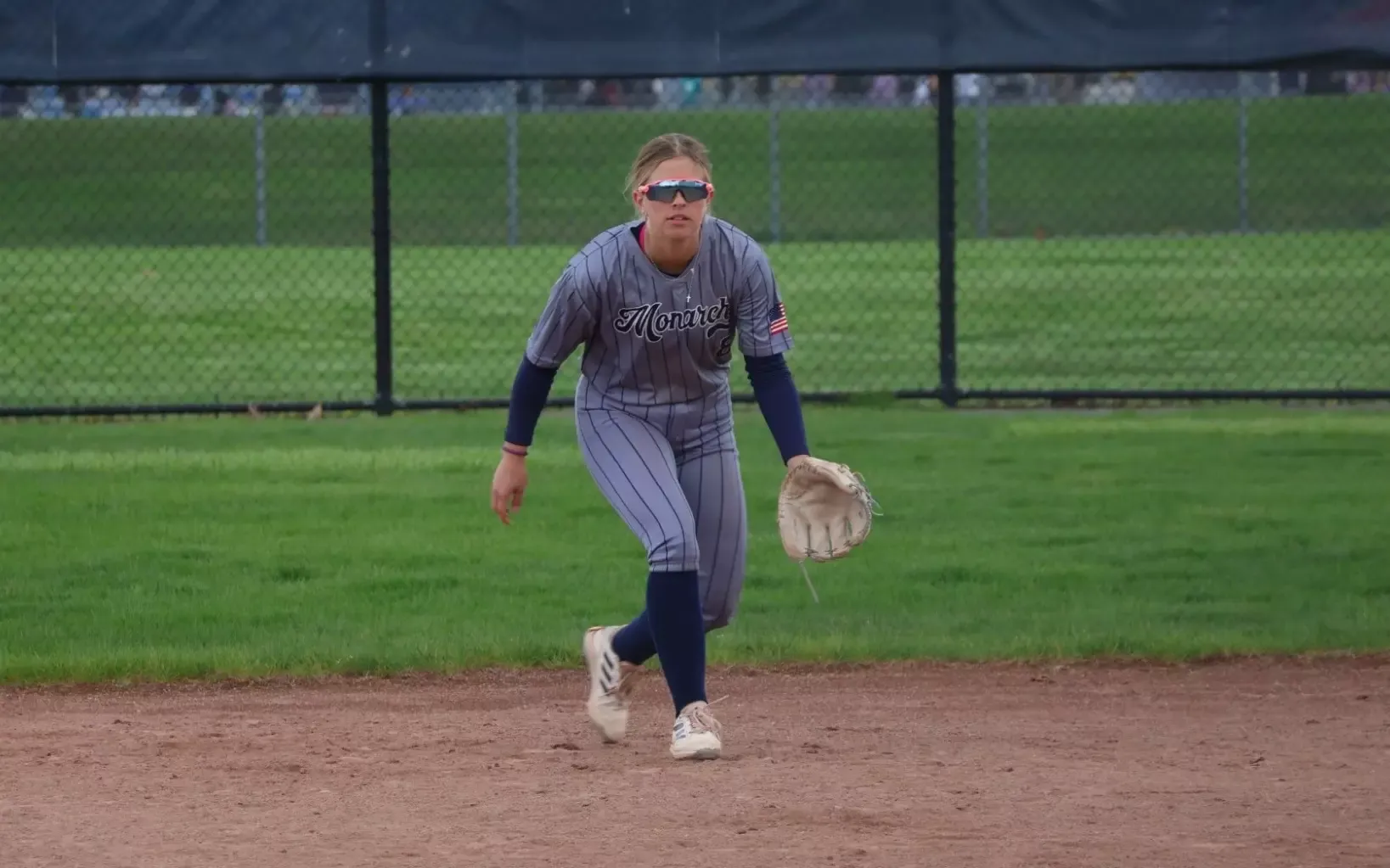 Softball - Kailey Viviano (8) readies for the play at shortstop