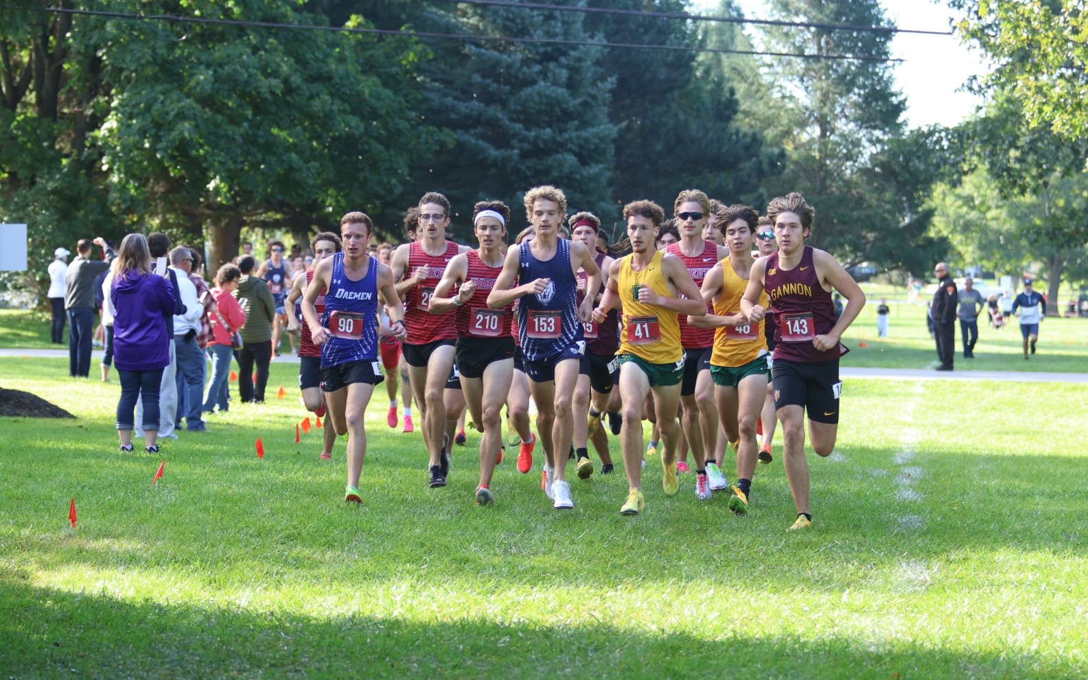 MXC - Michael Nivala Jr. in the lead pack as part of an 8K PR performance at Roberts Wesleyan University on Sept. 26, 2026
