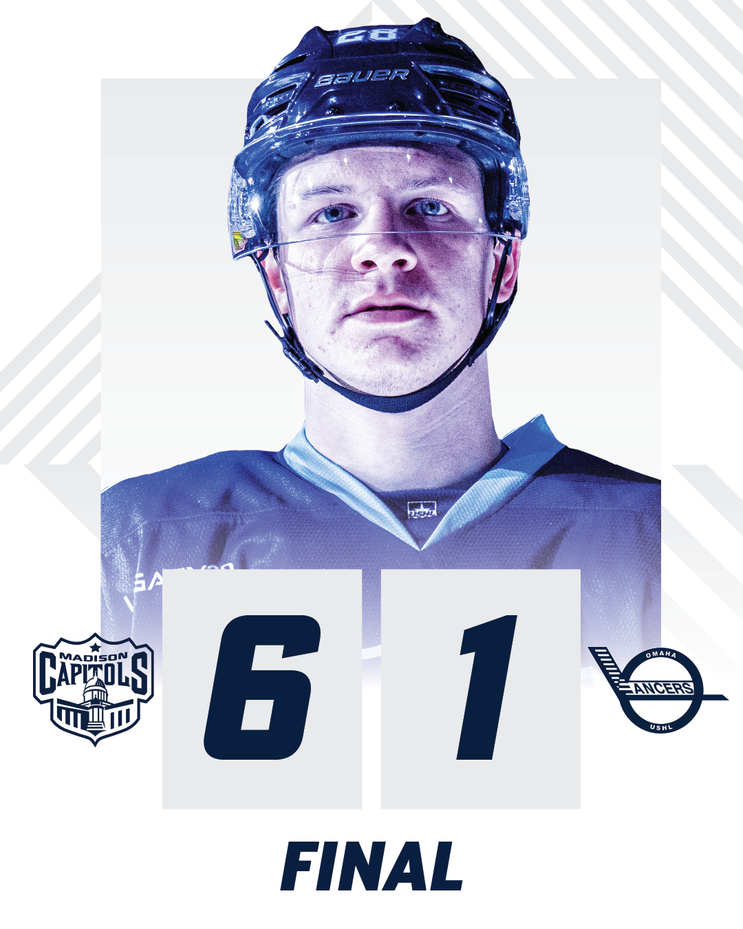 Delaney Scores Twice, Caps Beat Omaha 61 Madison Capitols