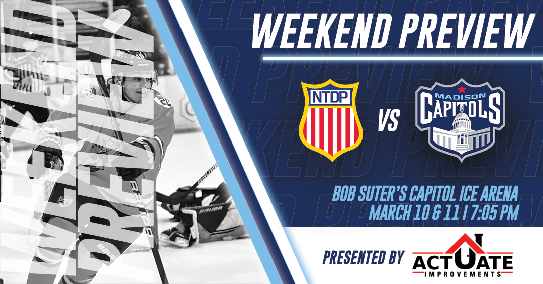 Weekend Preview Caps Host USNTDP U18's for Weekend Set Madison Capitols