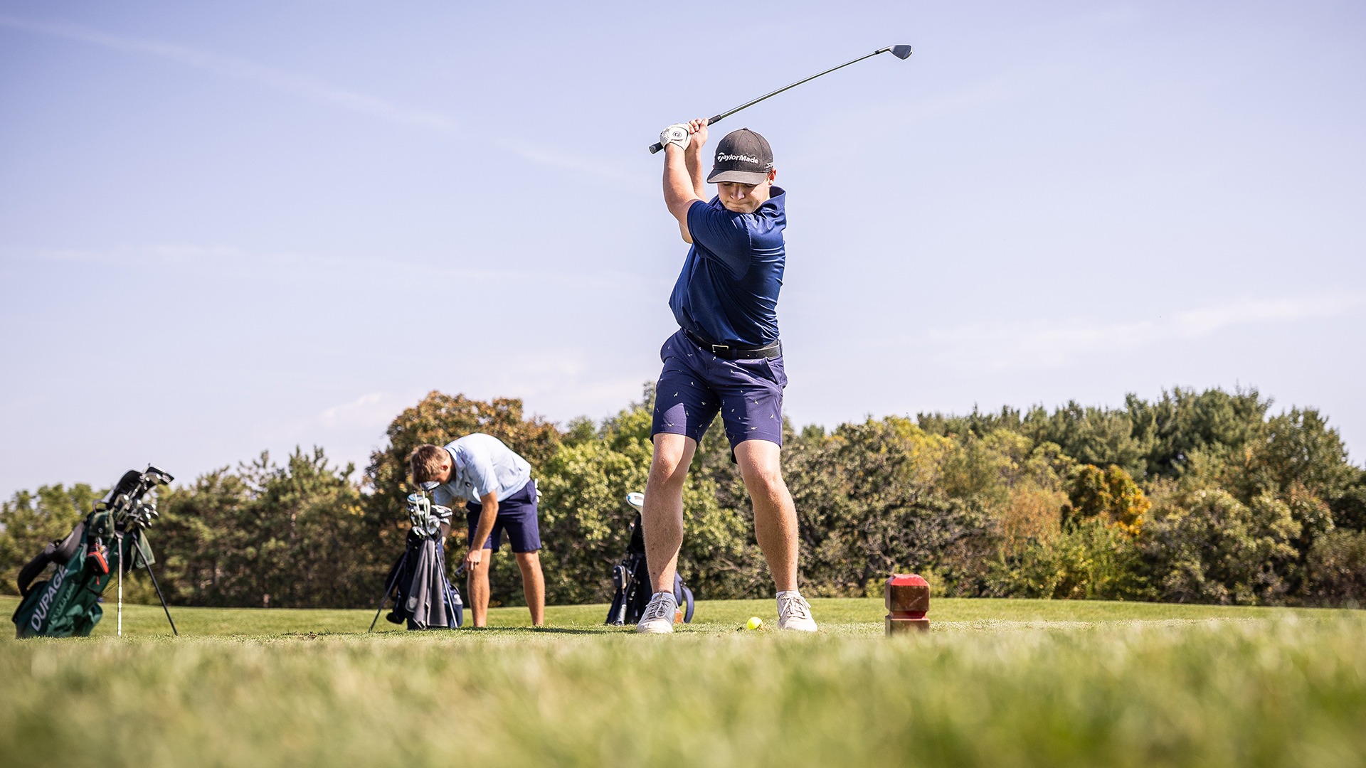 Gavin Davidson prepares to drive a ball
