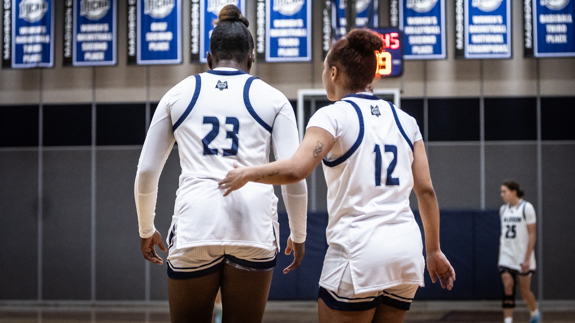 Chloe Bynum and Serinity Metcalfe walk and talk