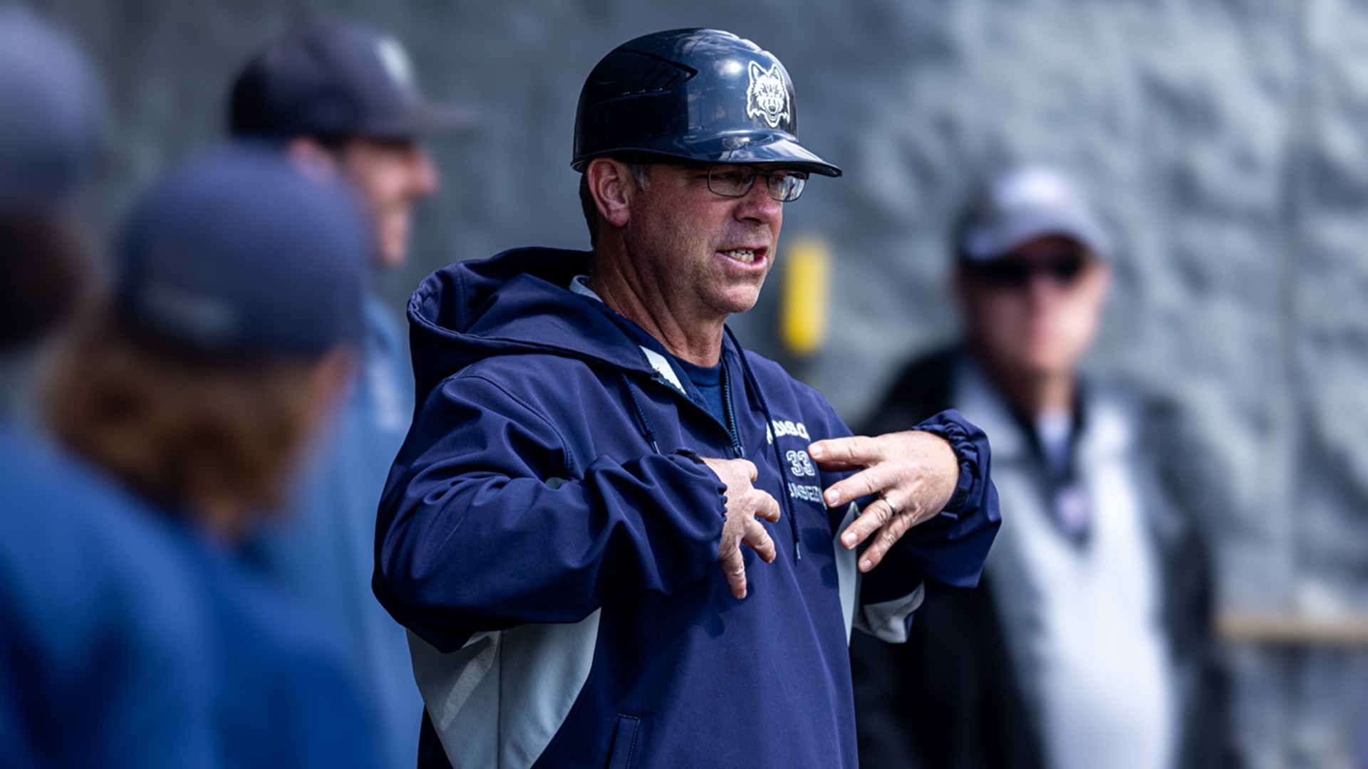 Mike Davenport speaks to his team