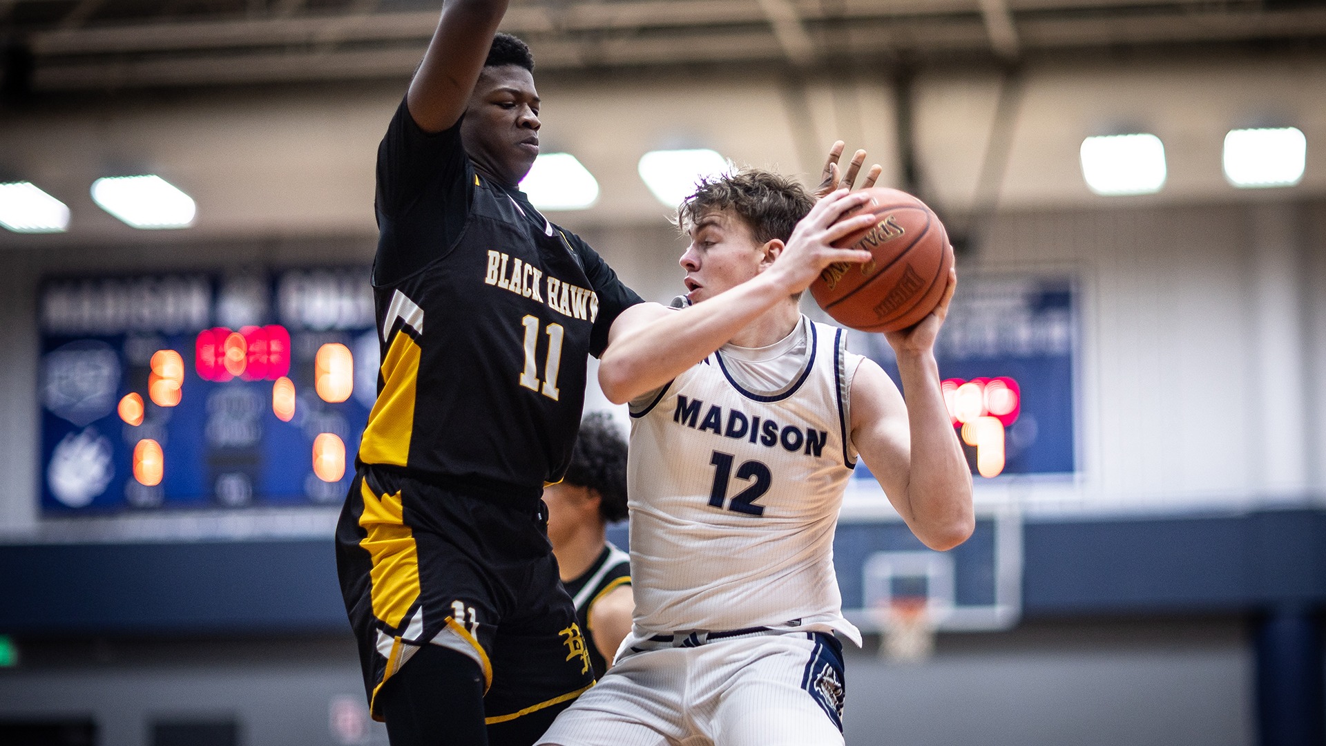 Carter Sullivan works against a defender