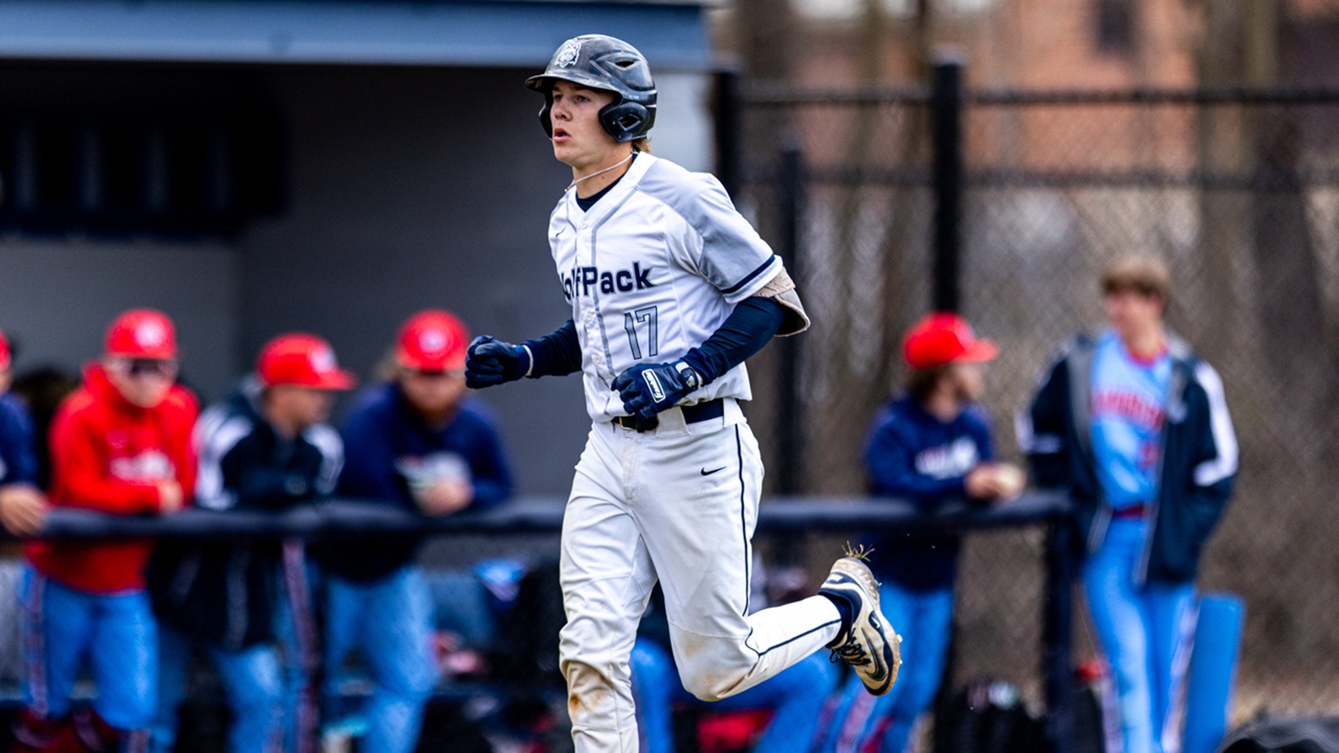 Nate Novinska trots in to home plate
