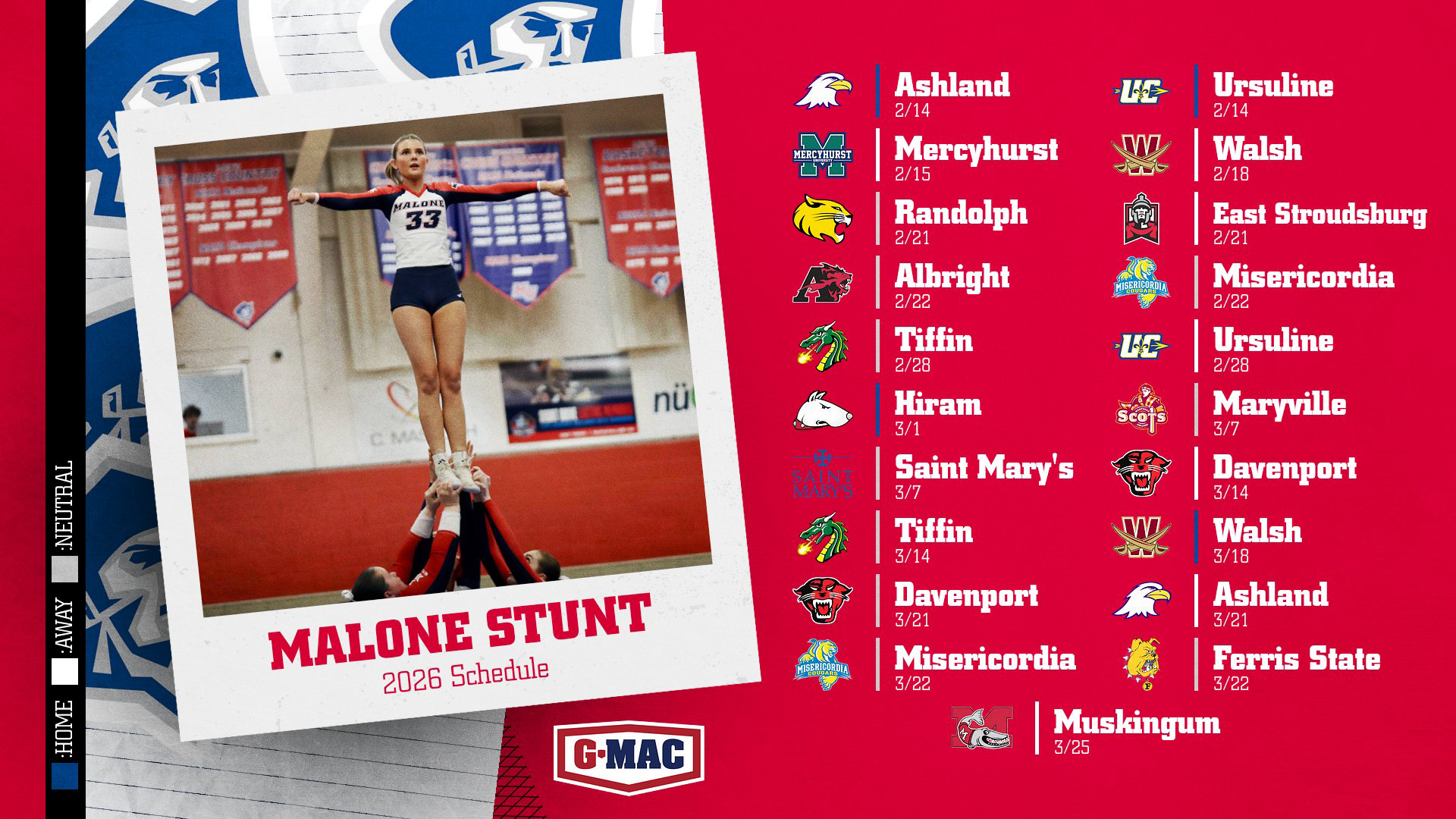 Malone STUNT 2026 Schedule 11-17-25
