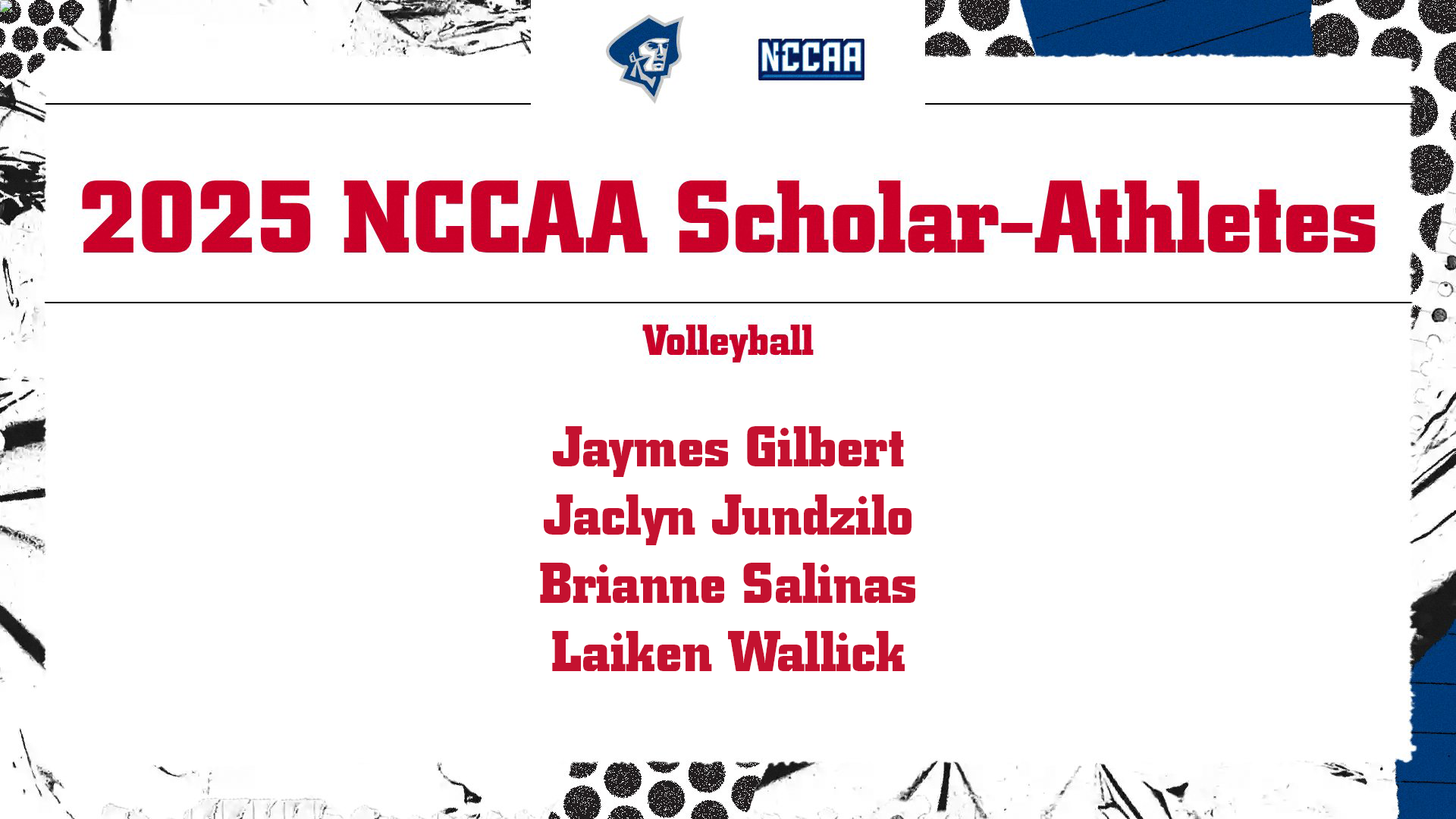 NCCAA Scholar-Athletes VB 12-1-25