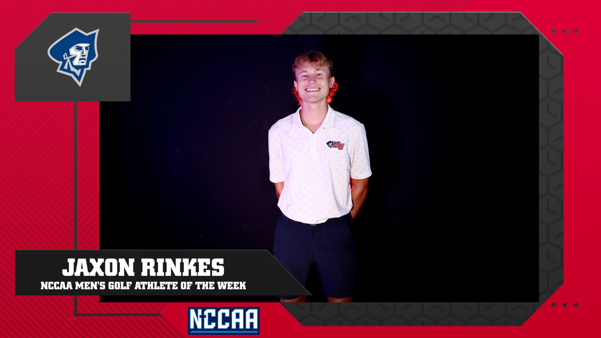Rinkes NCCAA AOTW Award 10-12-26