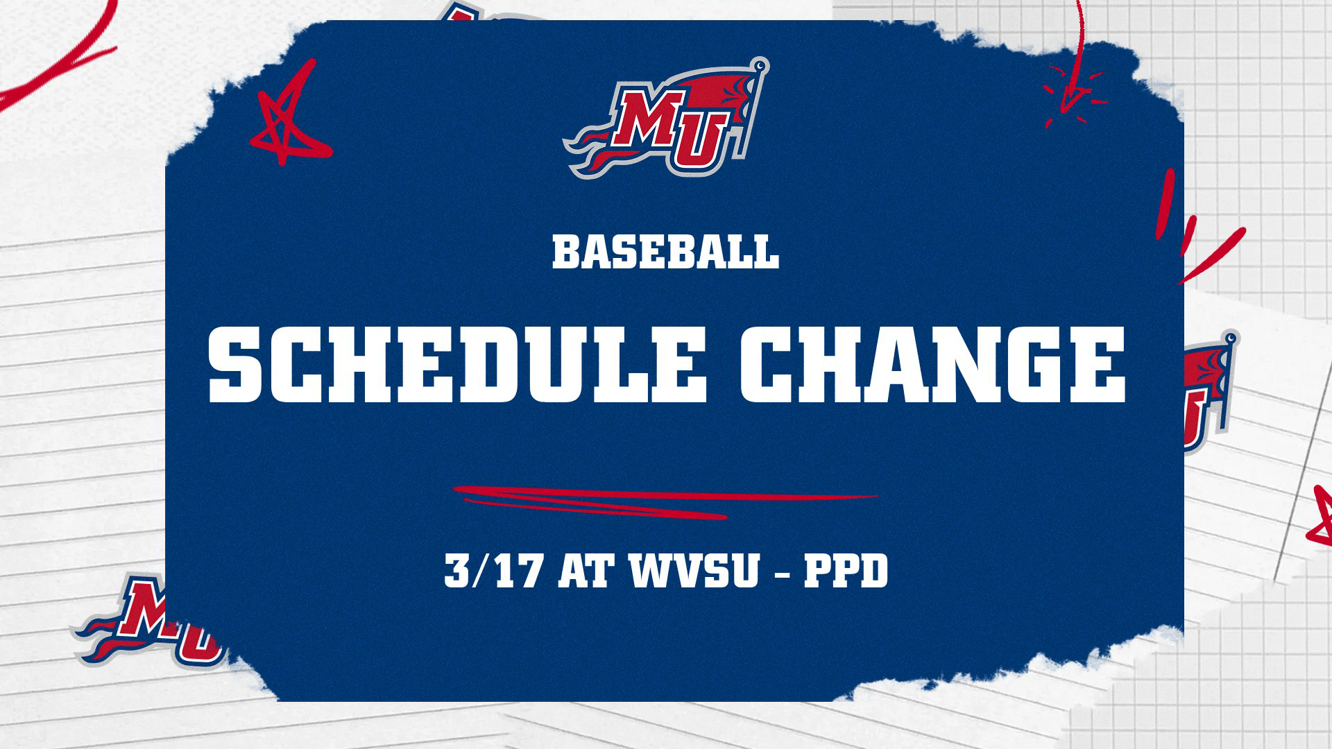 Baseball Schedule Change 3-16-26