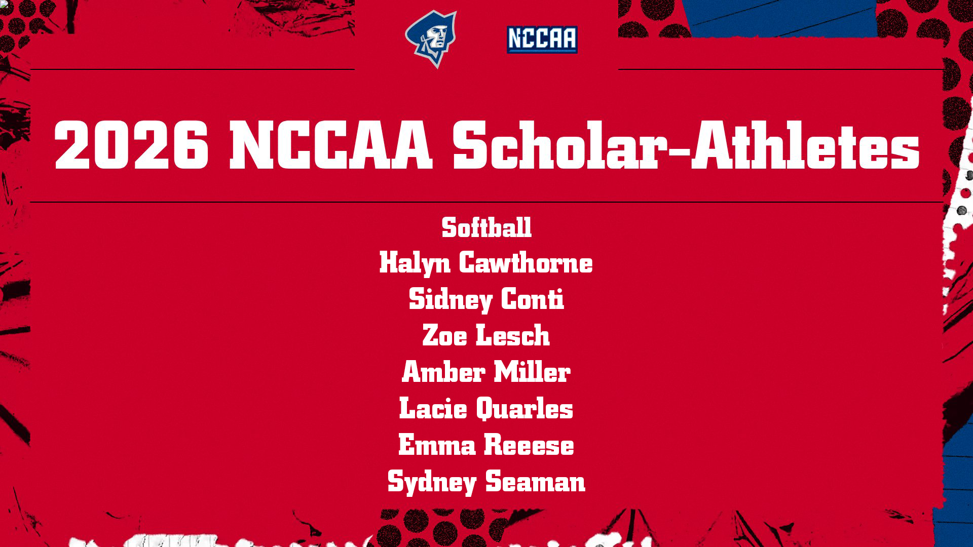 NCCAA Scholar-Athletes - Softball 5-12-26