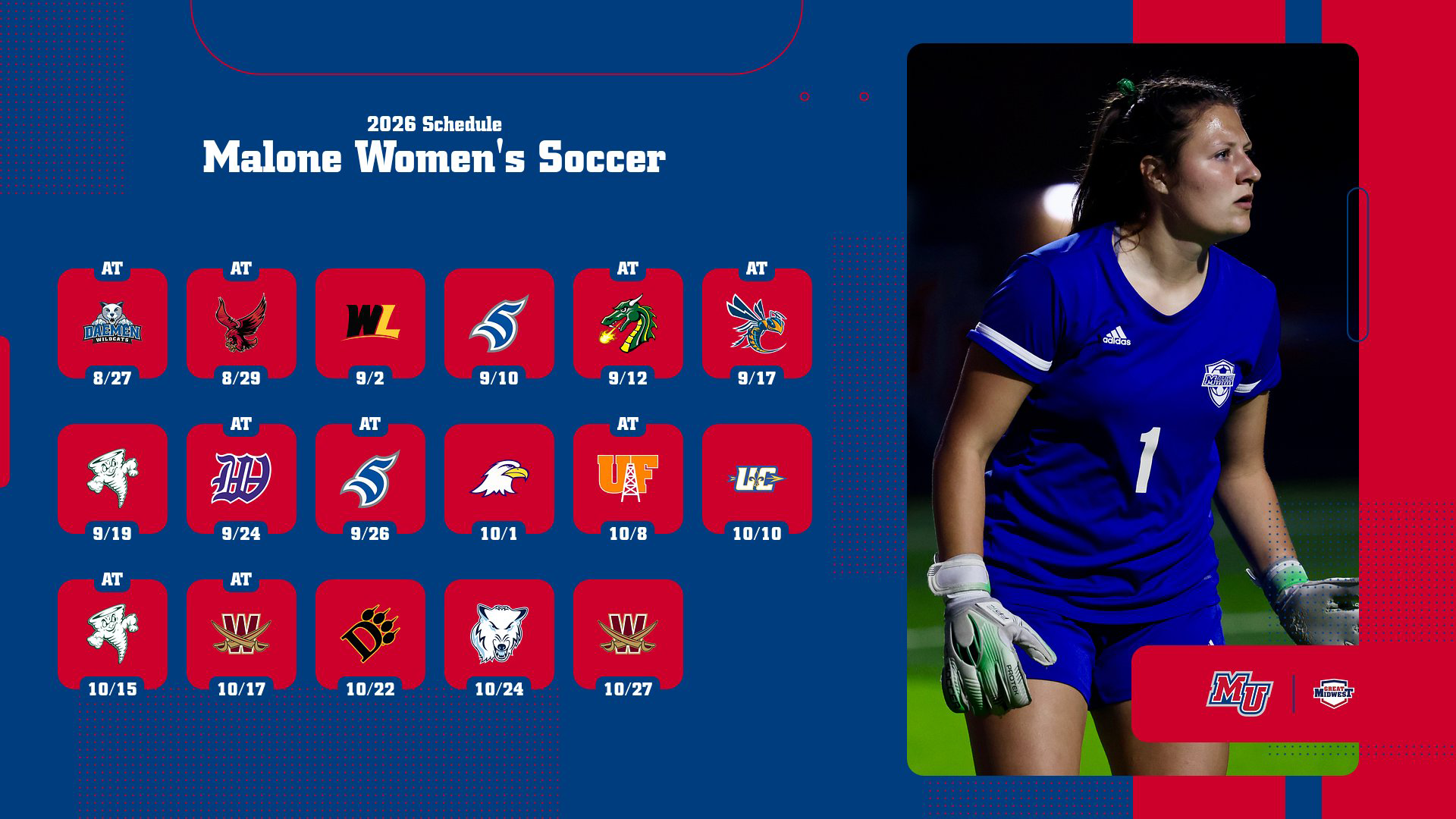 Malone WSOC Schedule Release 6-9-26