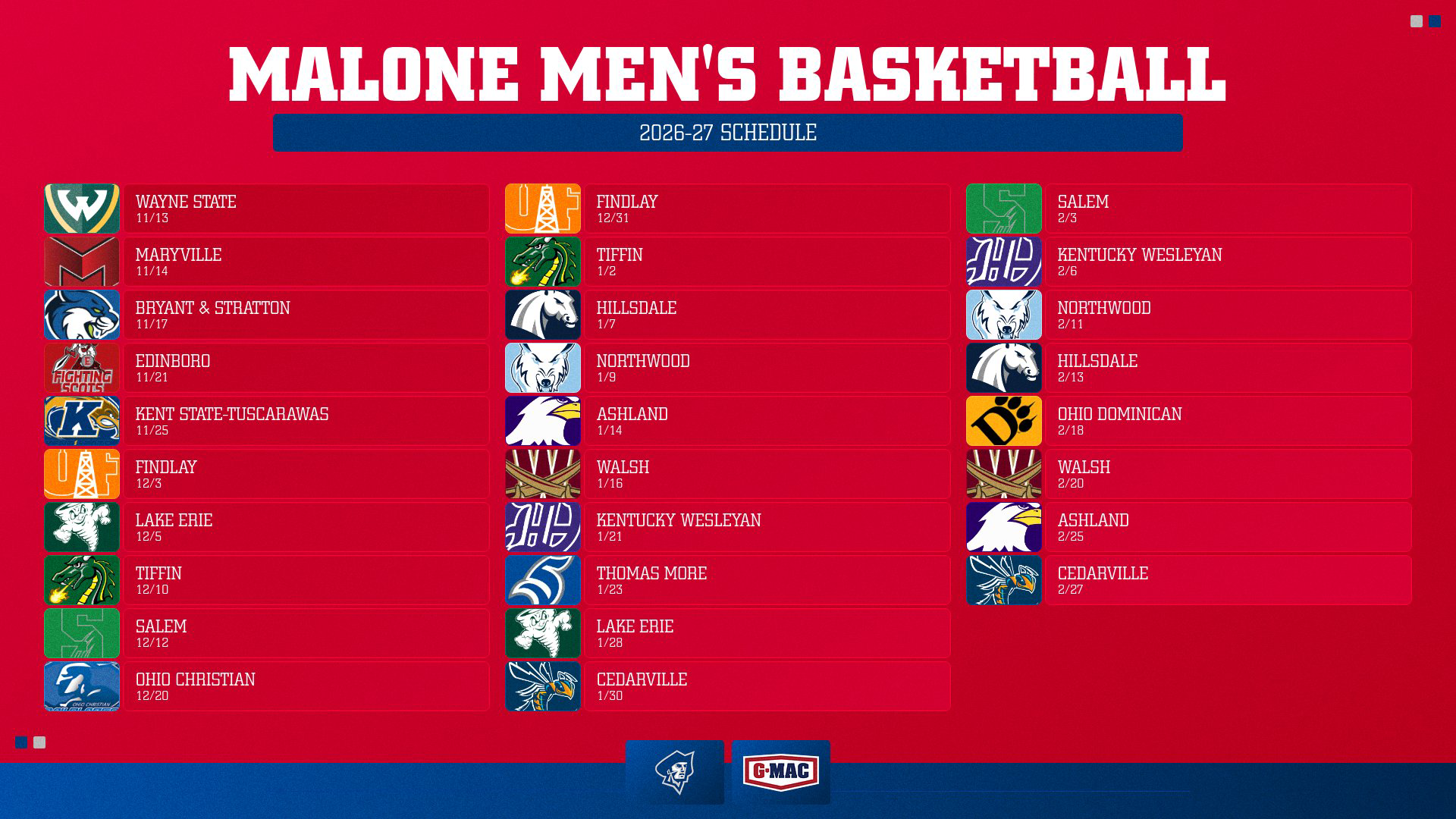 MBB Schedule Release 7-21-26