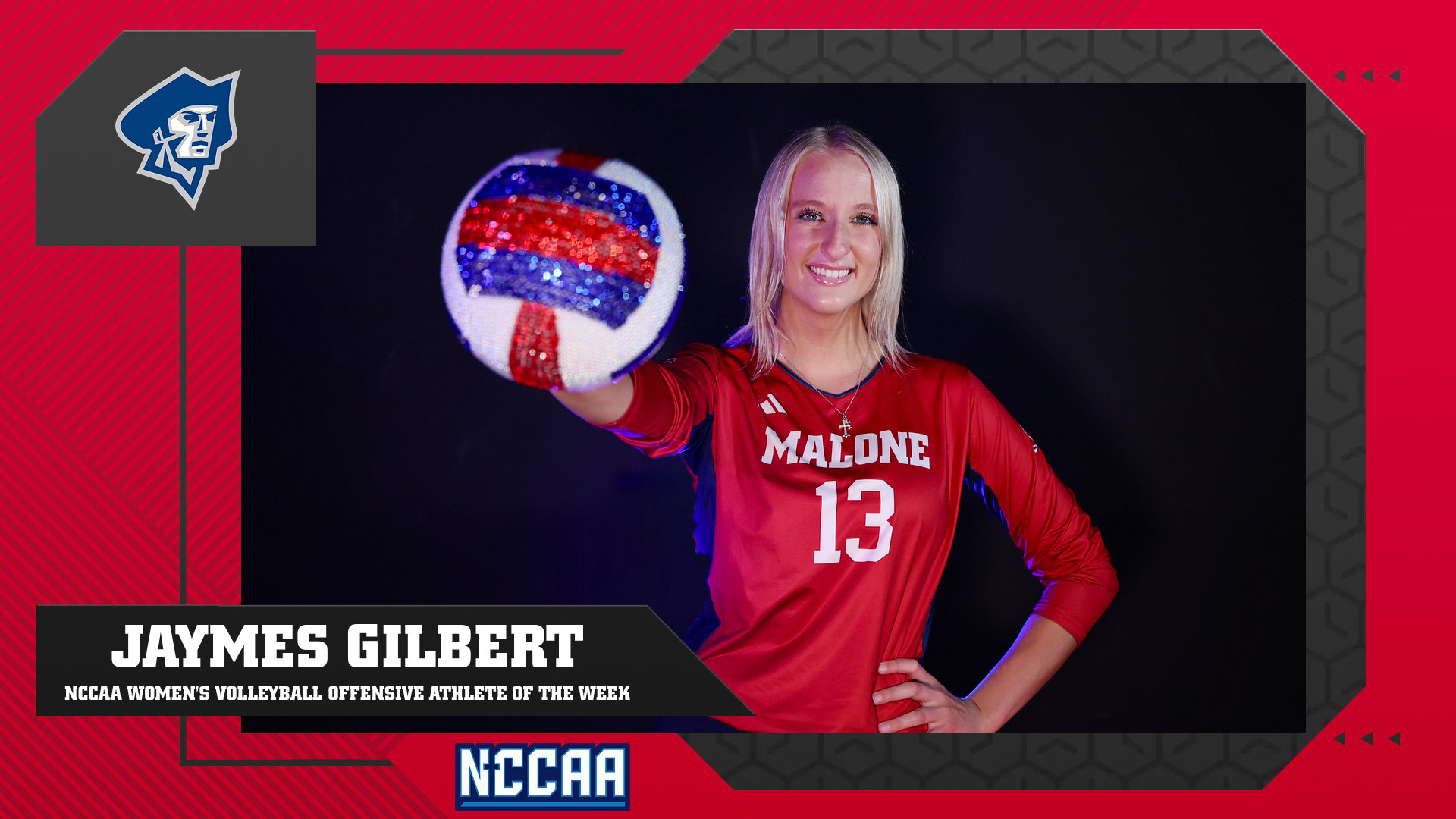 Jaymes Gilbert NCCAA Athlete of the Week 8-31-26