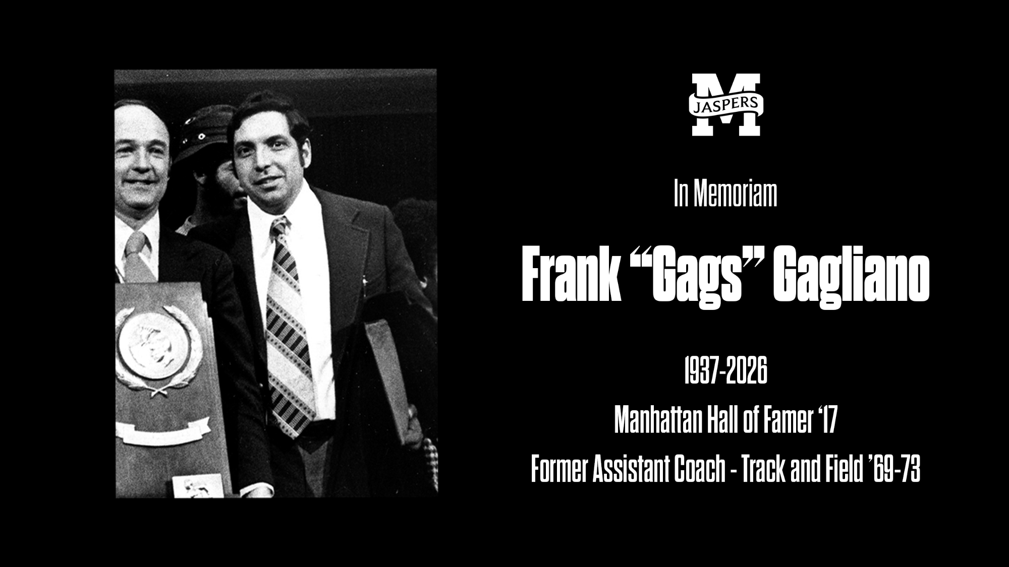 10/26 - M T&F Death of Frank Gagliano