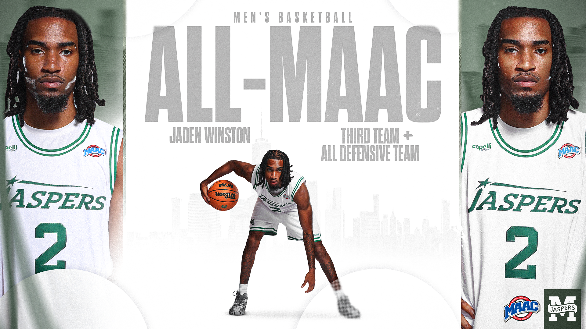 3/4 - Jaden Winston Named All-MAAC Third Team/All-Defensive Team