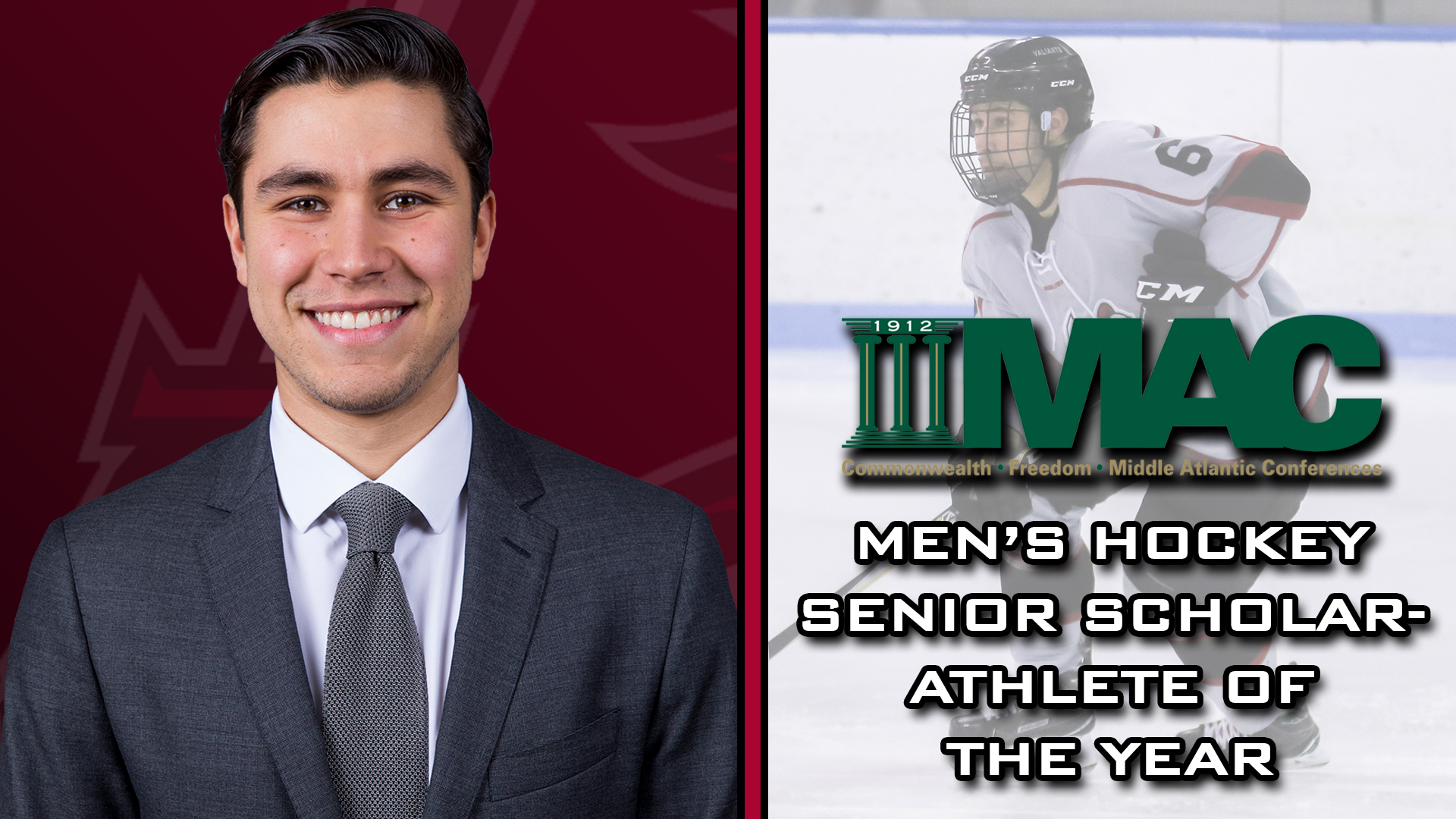 Ferraro Named MAC Men’s Hockey Senior ScholarAthlete of the Year Manhattanville University