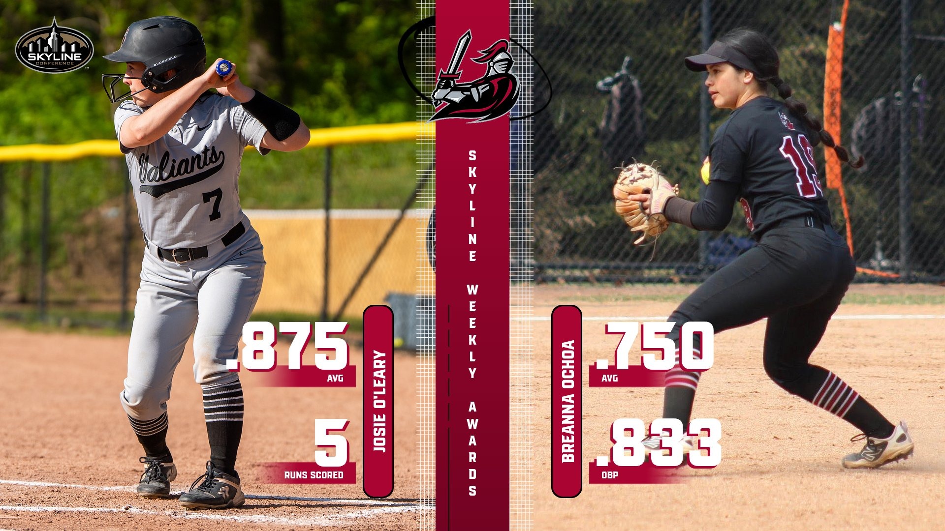 Skyline Softball 3.30 Weekly Award Winners Josie O'Leary & Breanna Ochoa