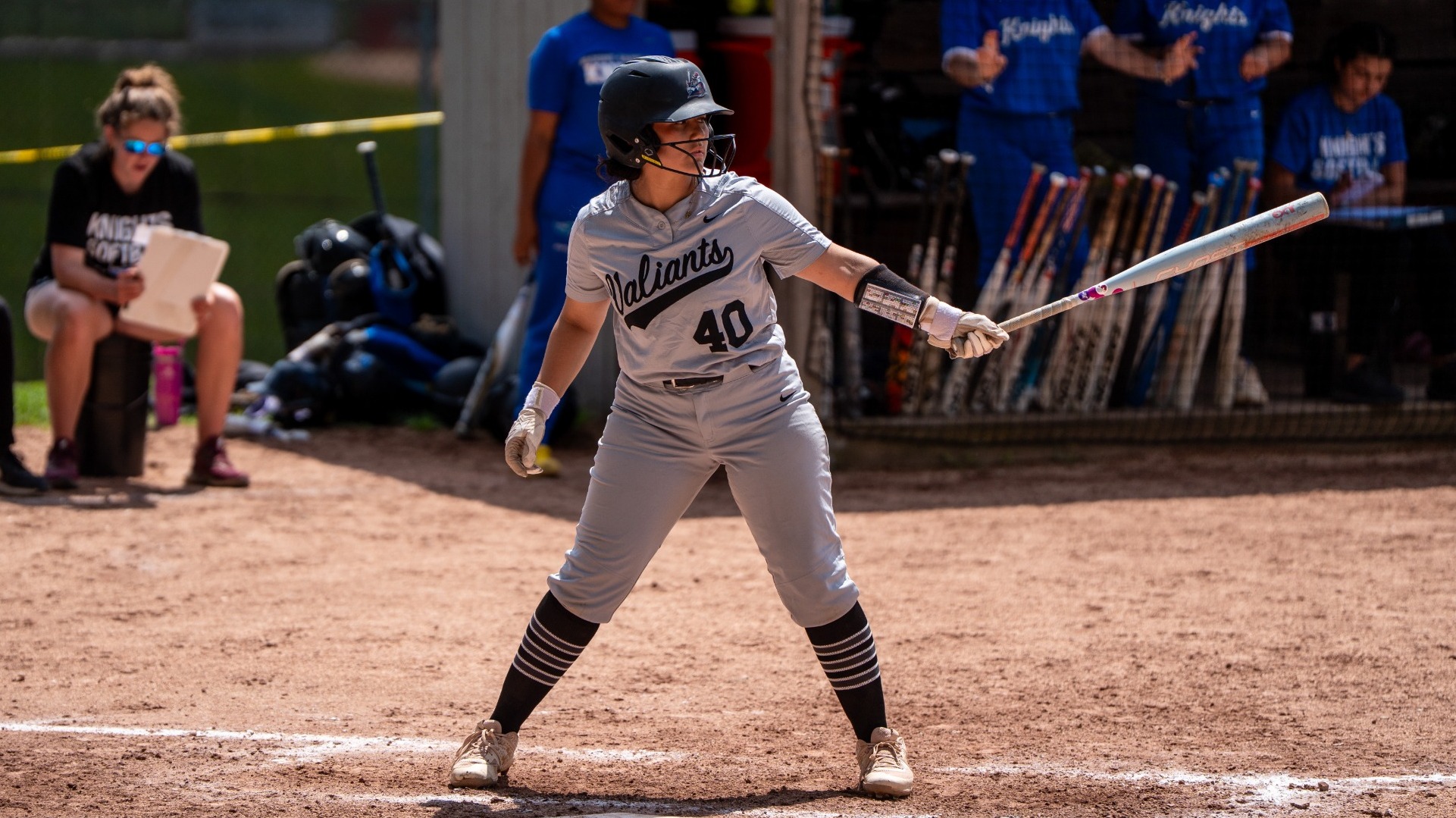 Liana Lara at-bat against Mount Saint Mary