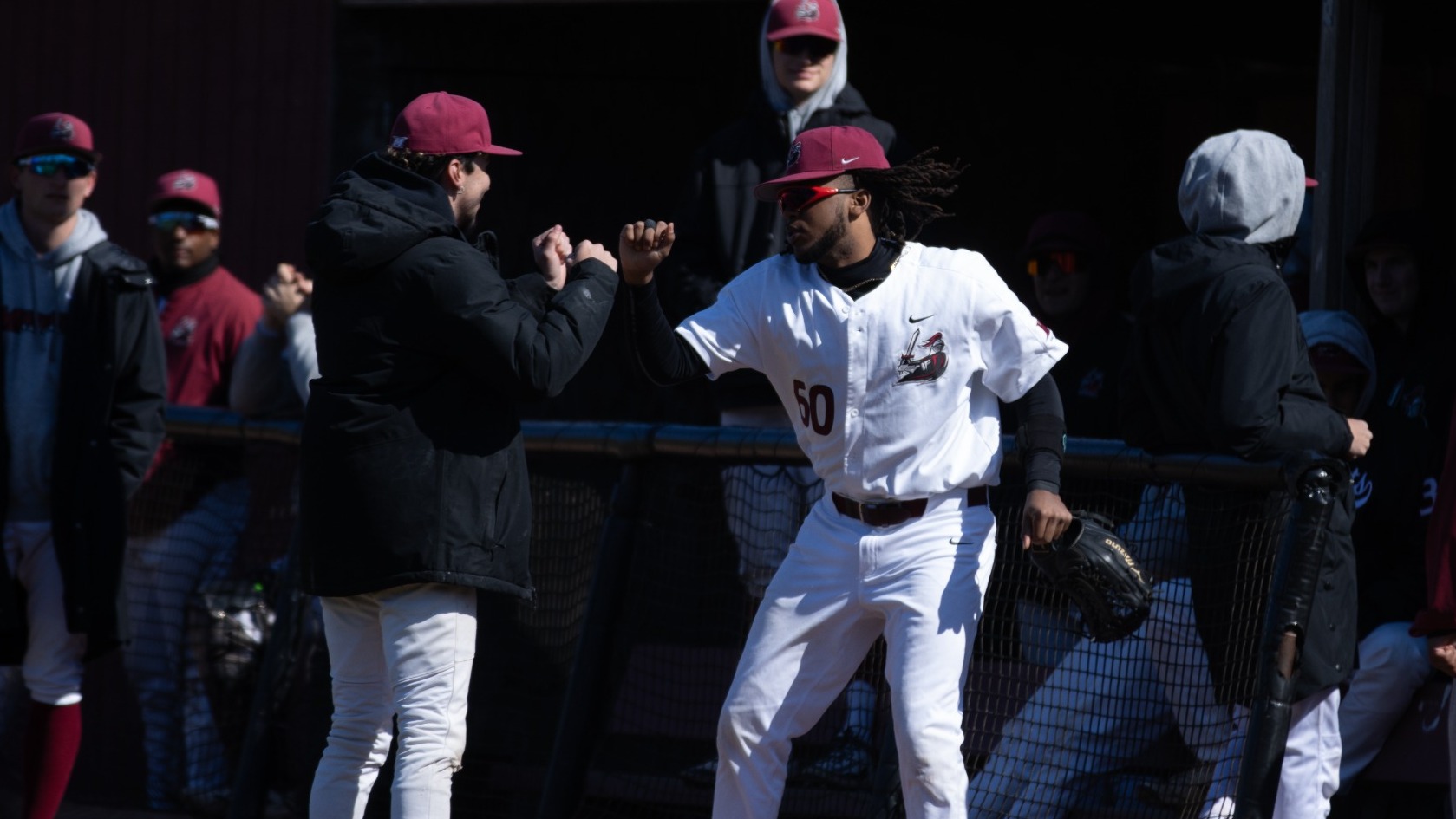 scott coming out of the dugout during lineups