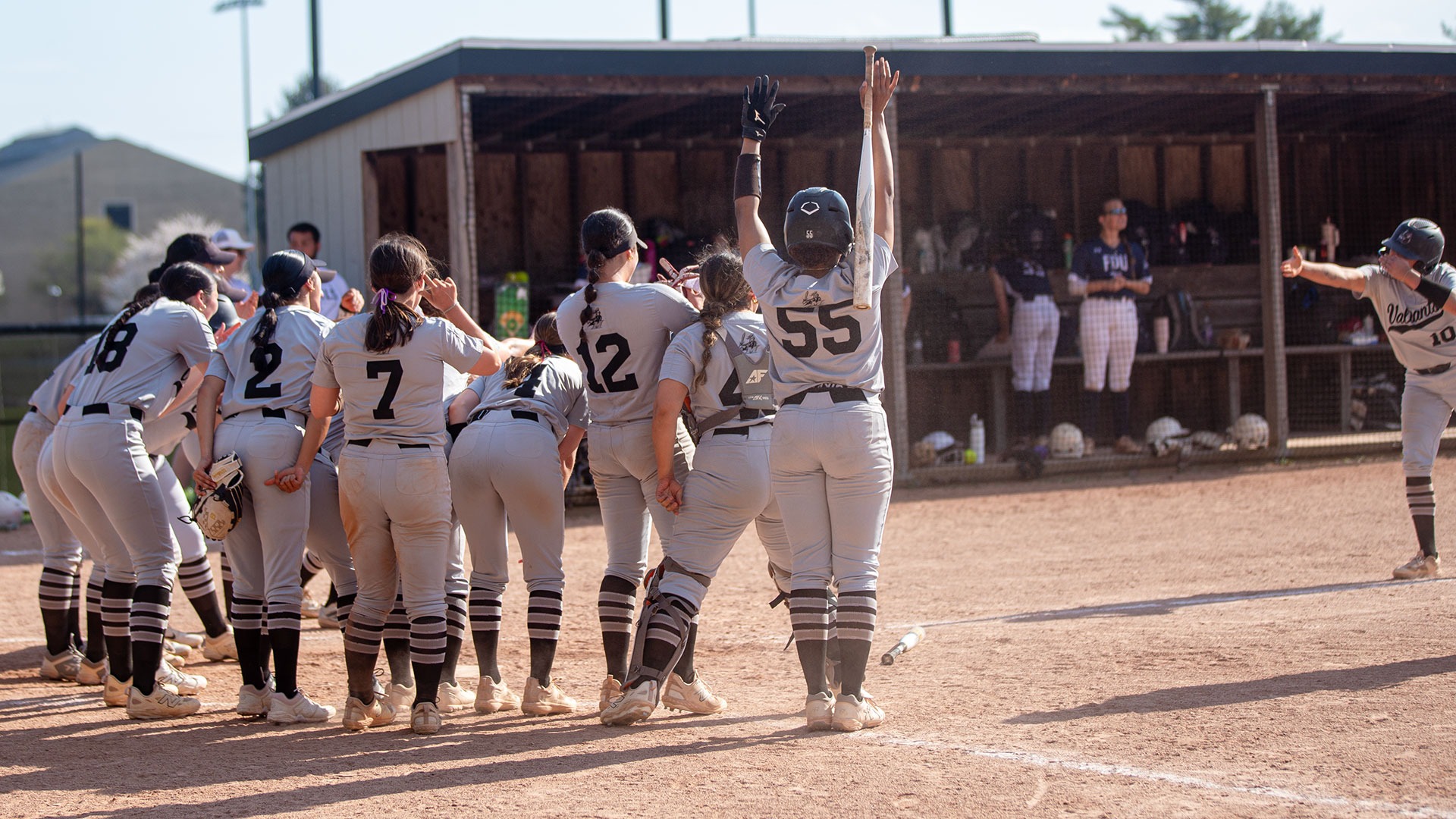 Softball celebrates Angelina Cruz home run