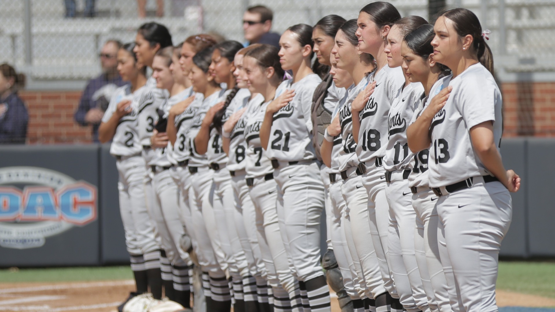 Softball lineup for anthem