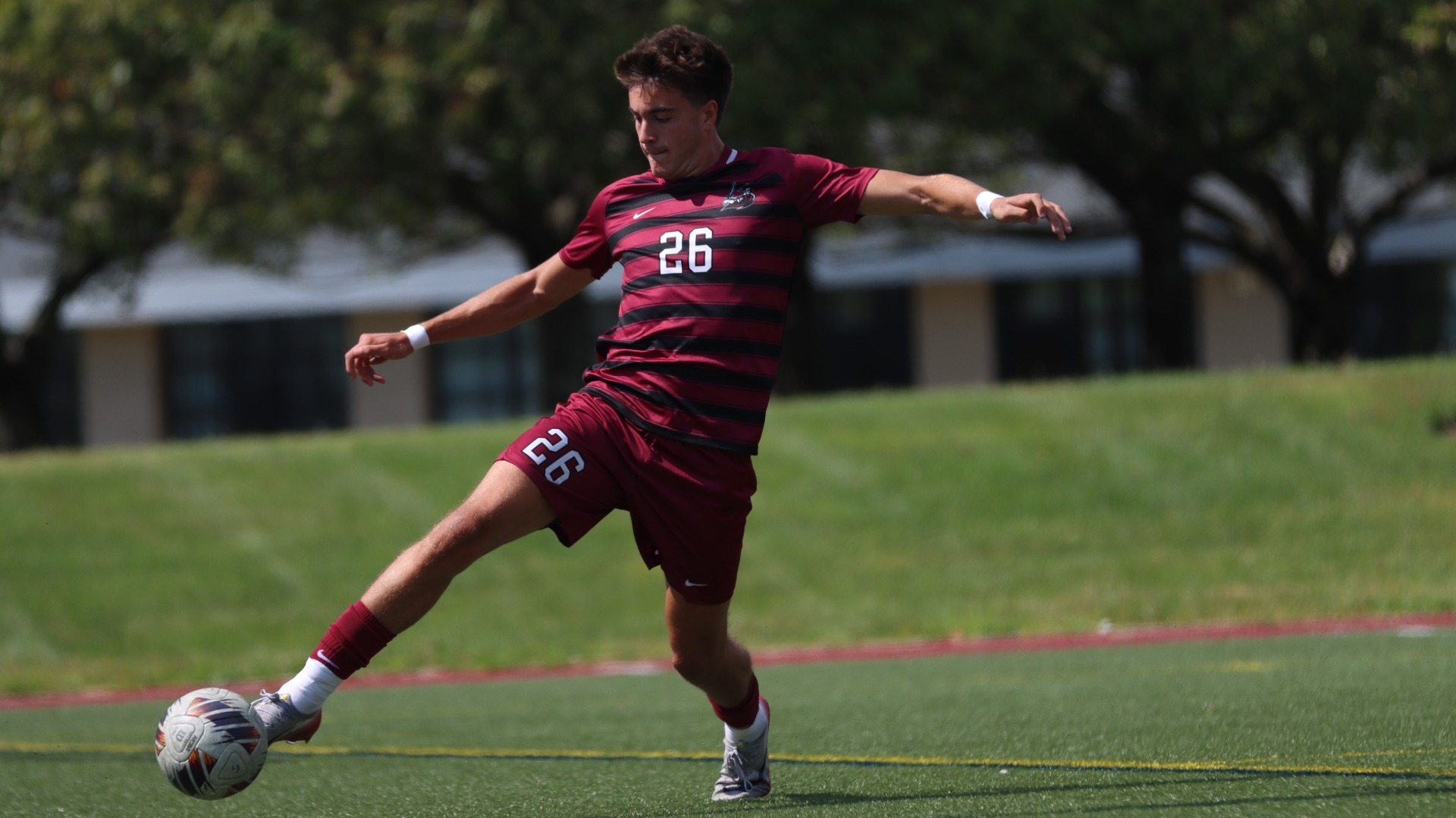 Luis Del Riego stops the ball 