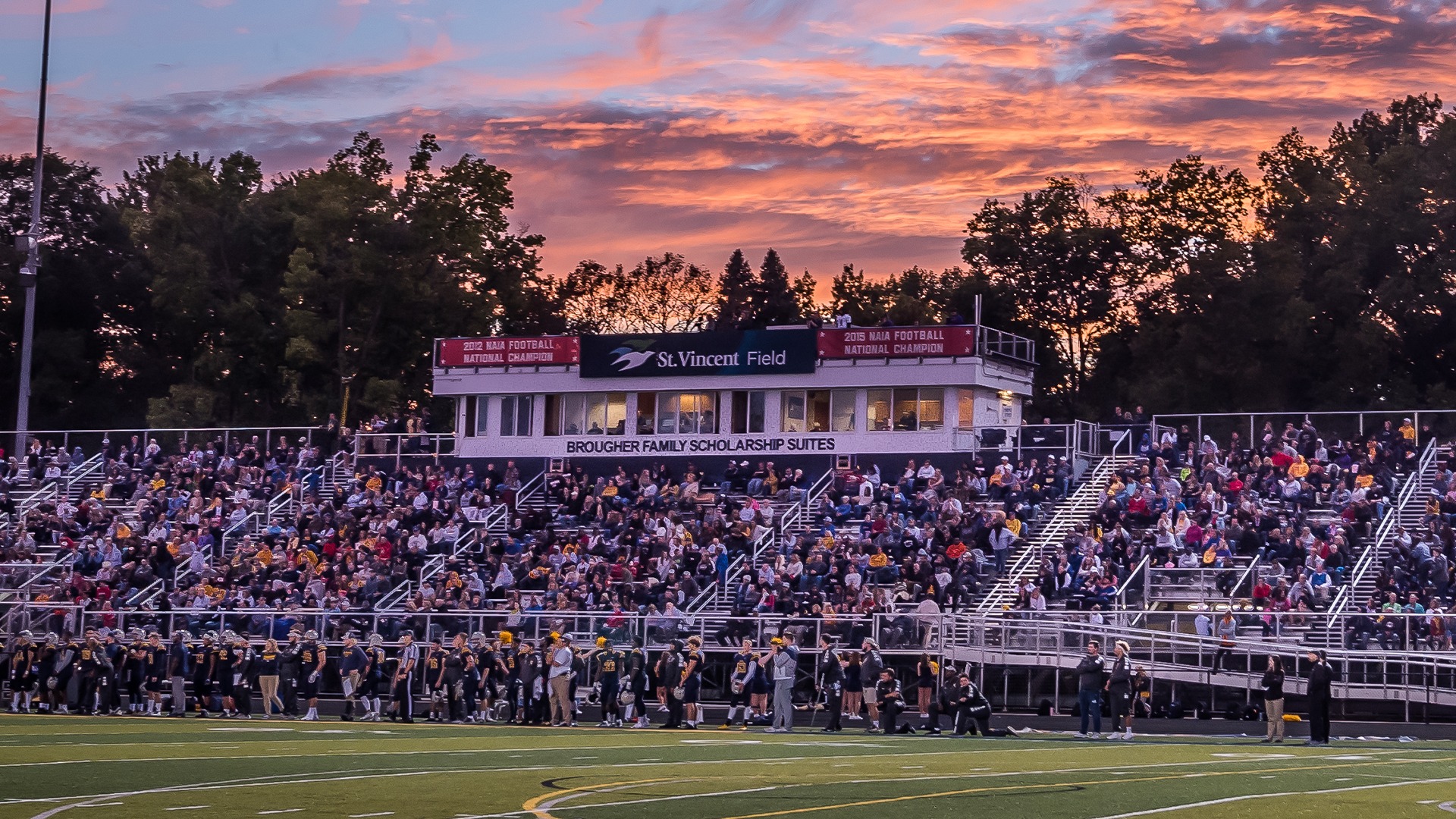 Marian Football Stadium Sunset Picture General