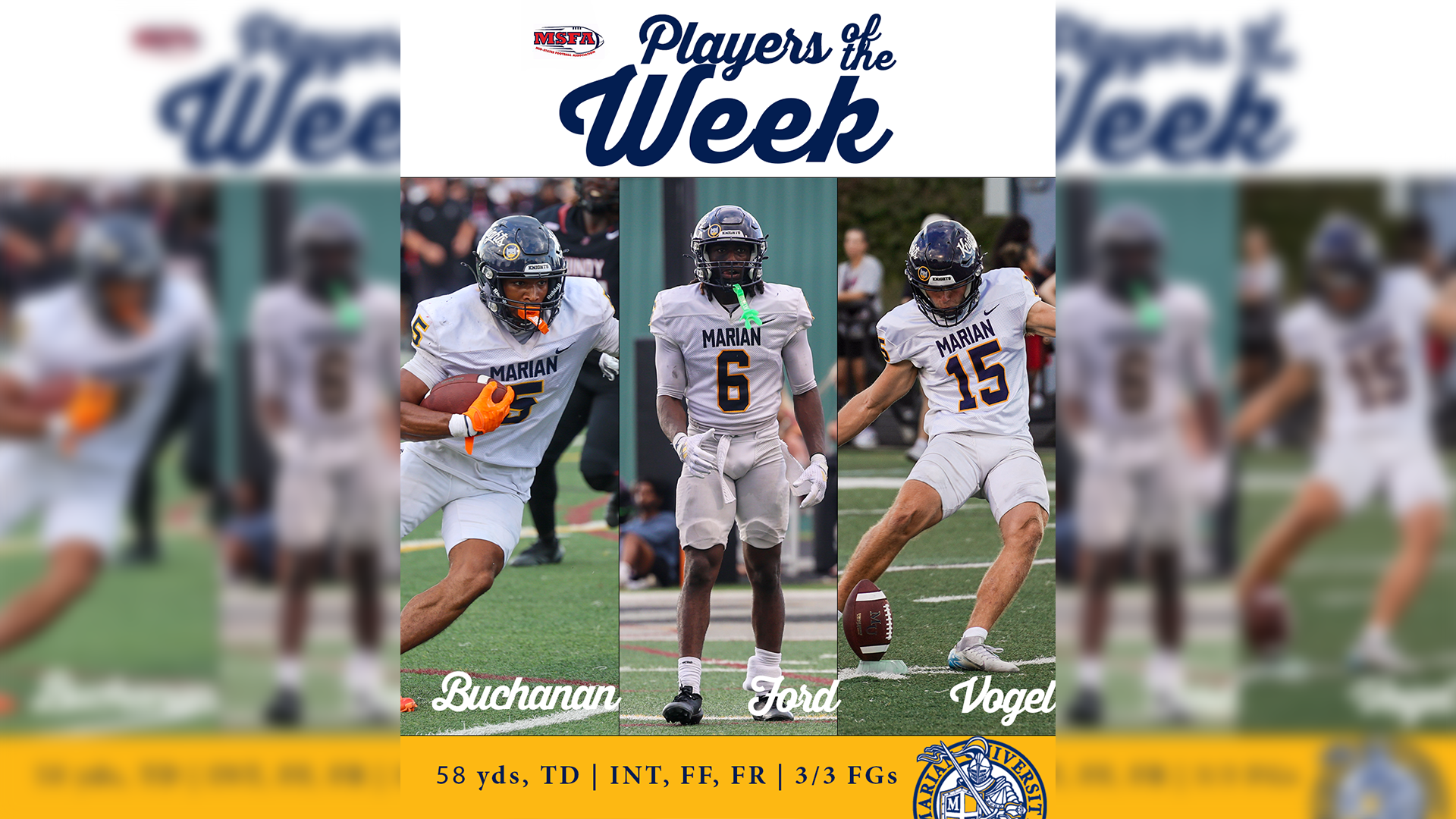 marian fb players of the week 9.14