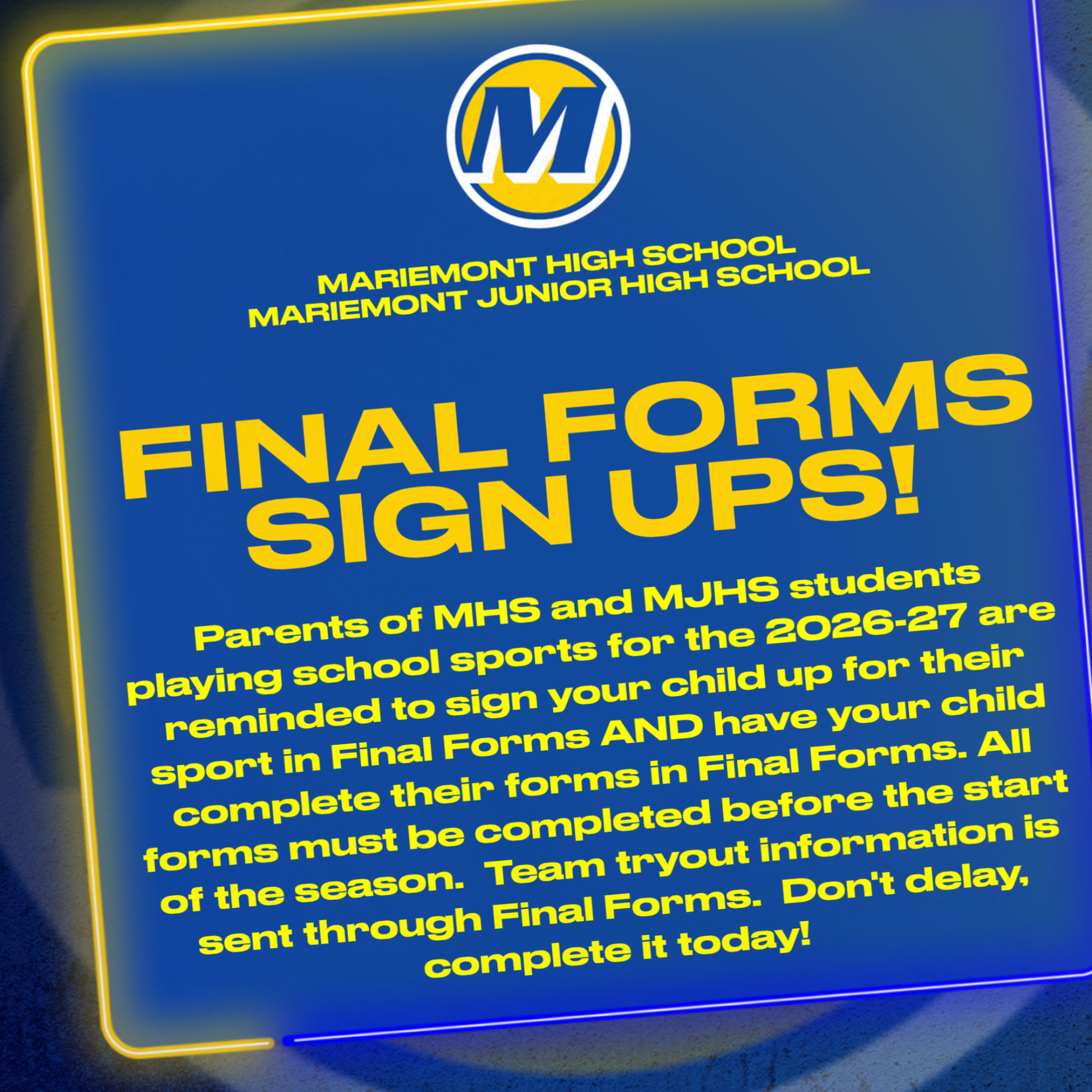 Final Forms Sign Ups