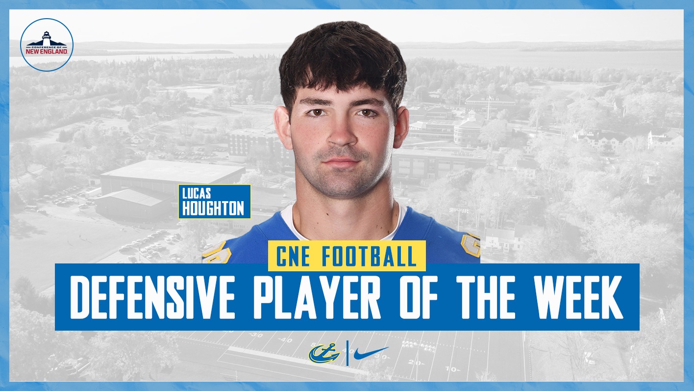 Lucas Houghton CNE Defensive Player of the Week Graphic