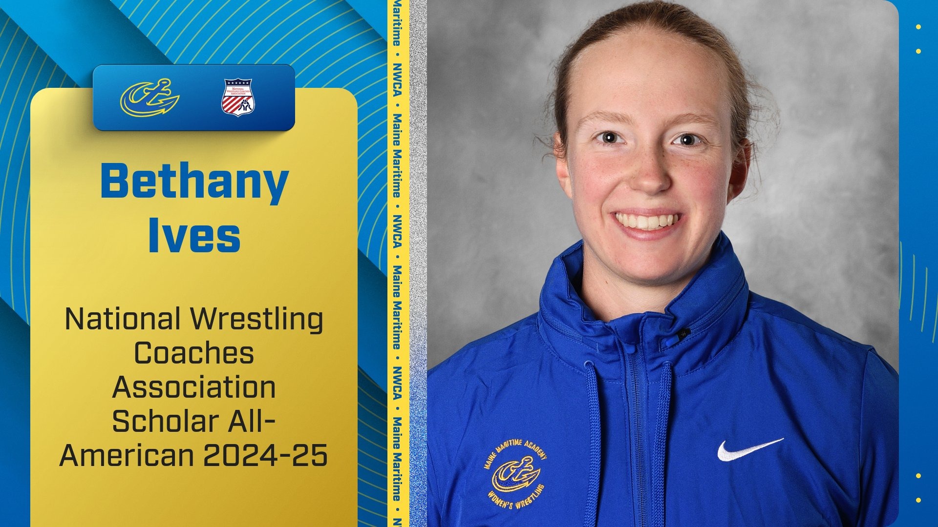 Bethany Ives 2025 NWCA Scholar All-America graphic