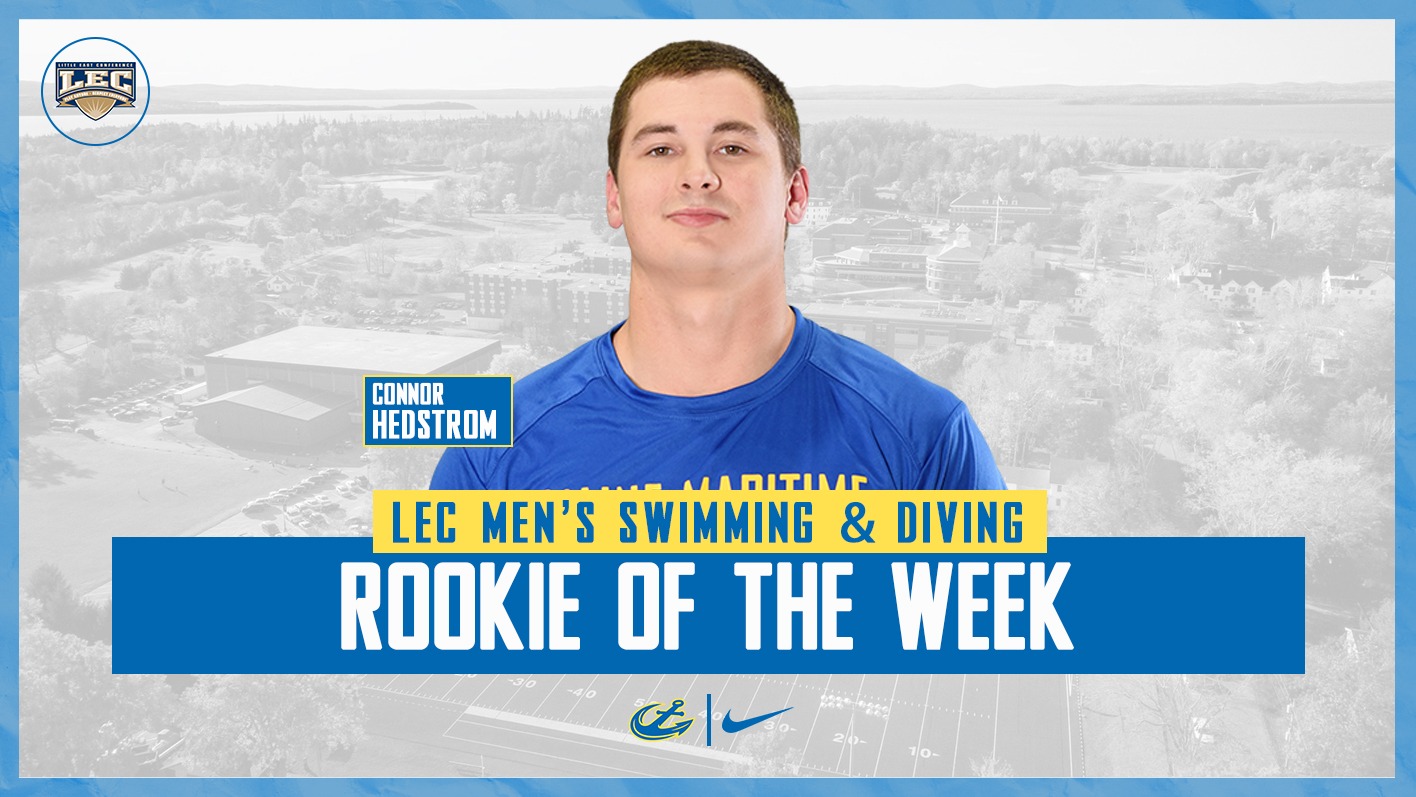 Connor Hedstrom LEC Rookie Swimmer of the Week Graphic