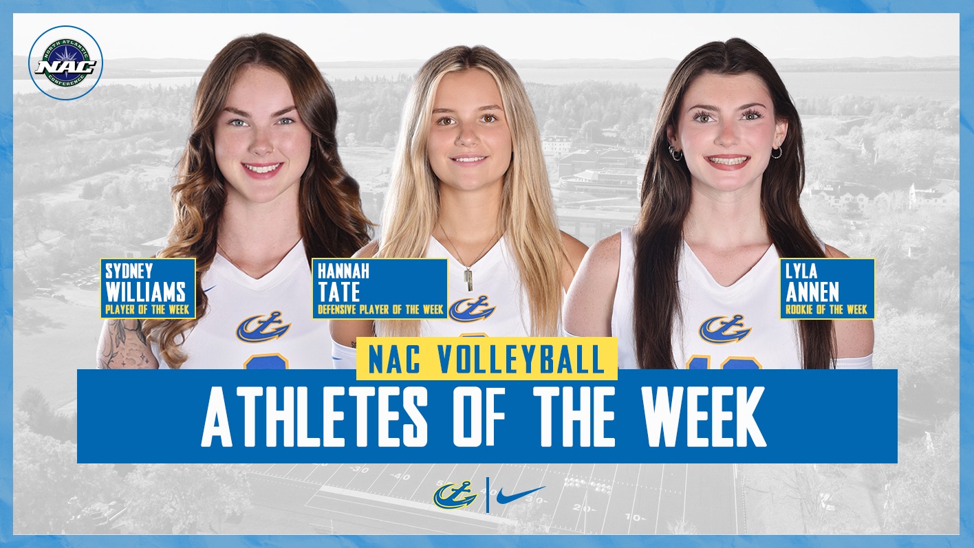 Sydney Williams, Hannah Tate, Lyla Annen NAC Volleyball Weekly Awards Graphic 102626