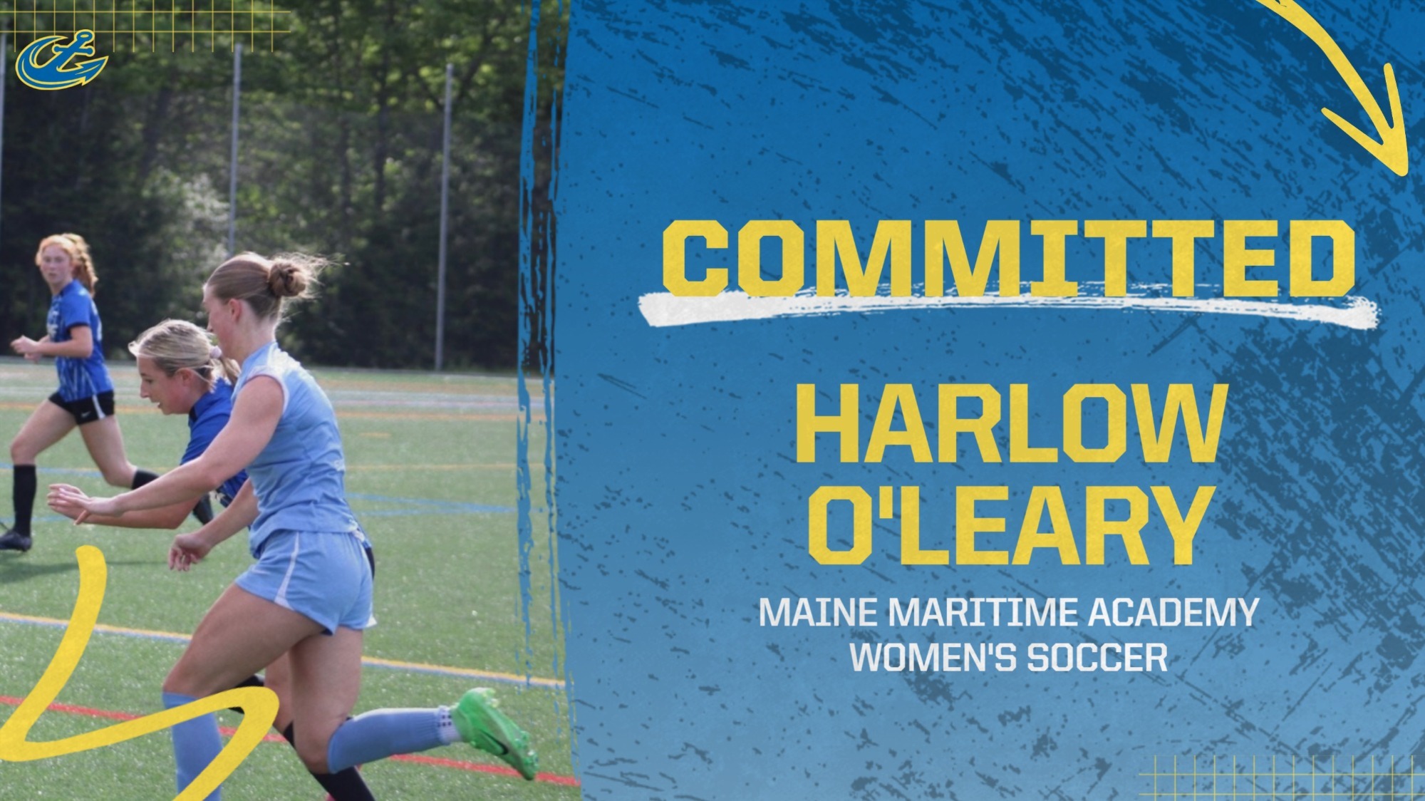 Harlow O'Leary Women's Soccer Committment Graphic