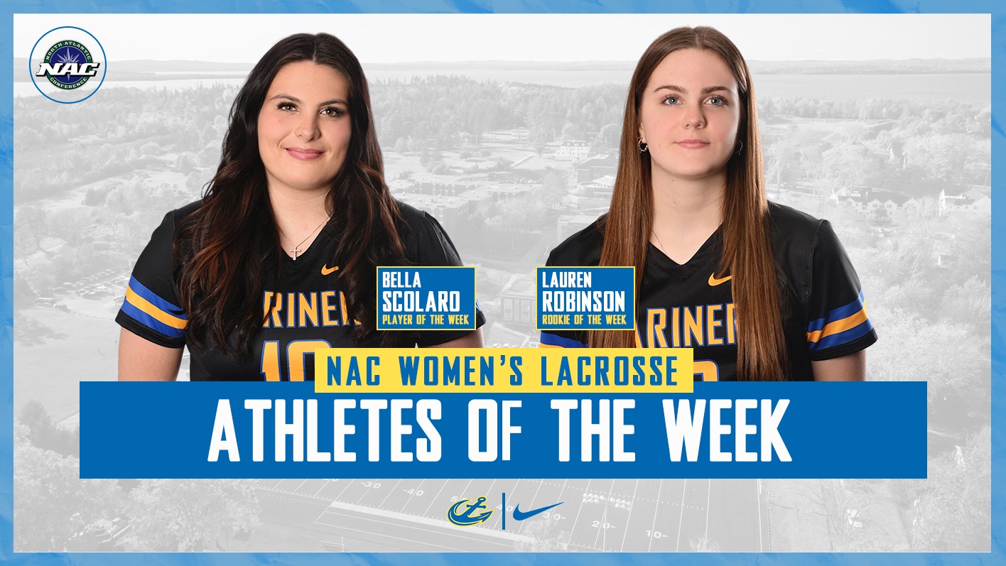 Scolaro, Robinson NAC women's lacrosse weekly awards graphic