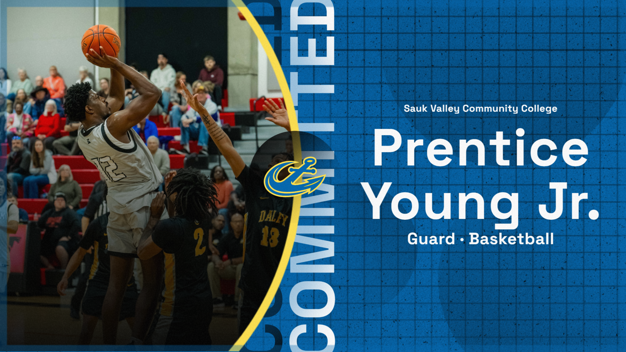 Prentice Young Jr. Men's Basketball Commitment Graphic