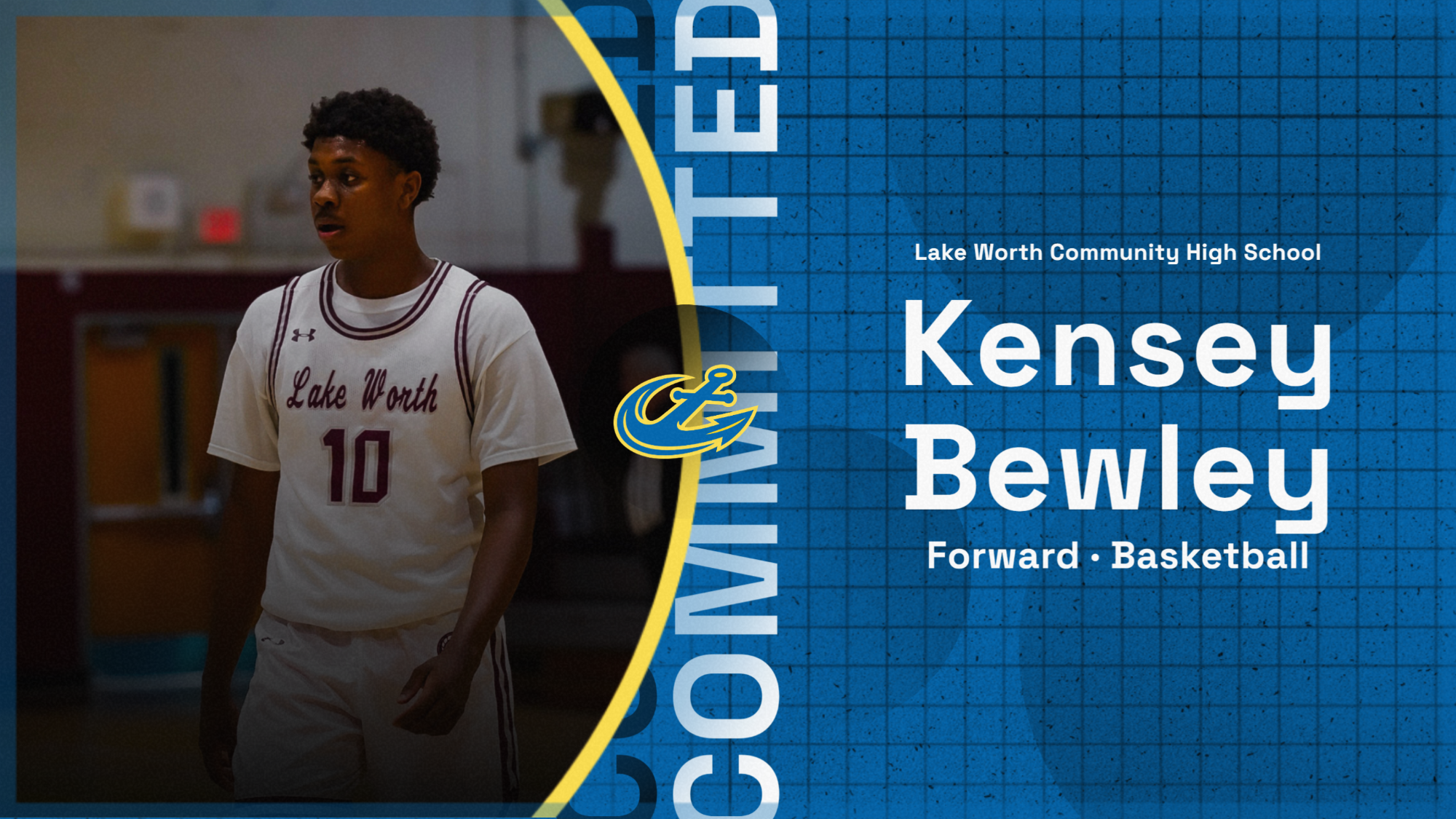 Kensey Bewley Men's Basketball Commitment Graphic