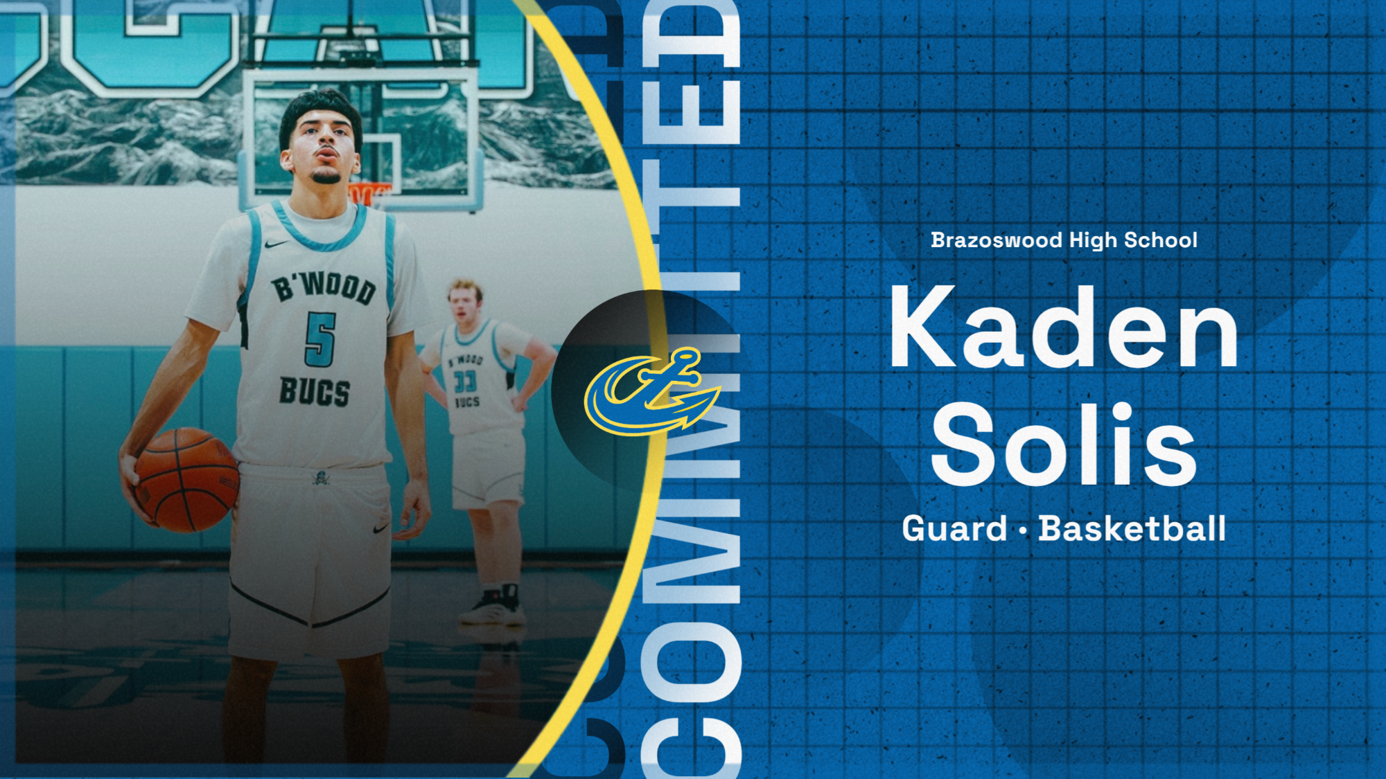Kaden Solis Men's Basketball Commitment Graphic