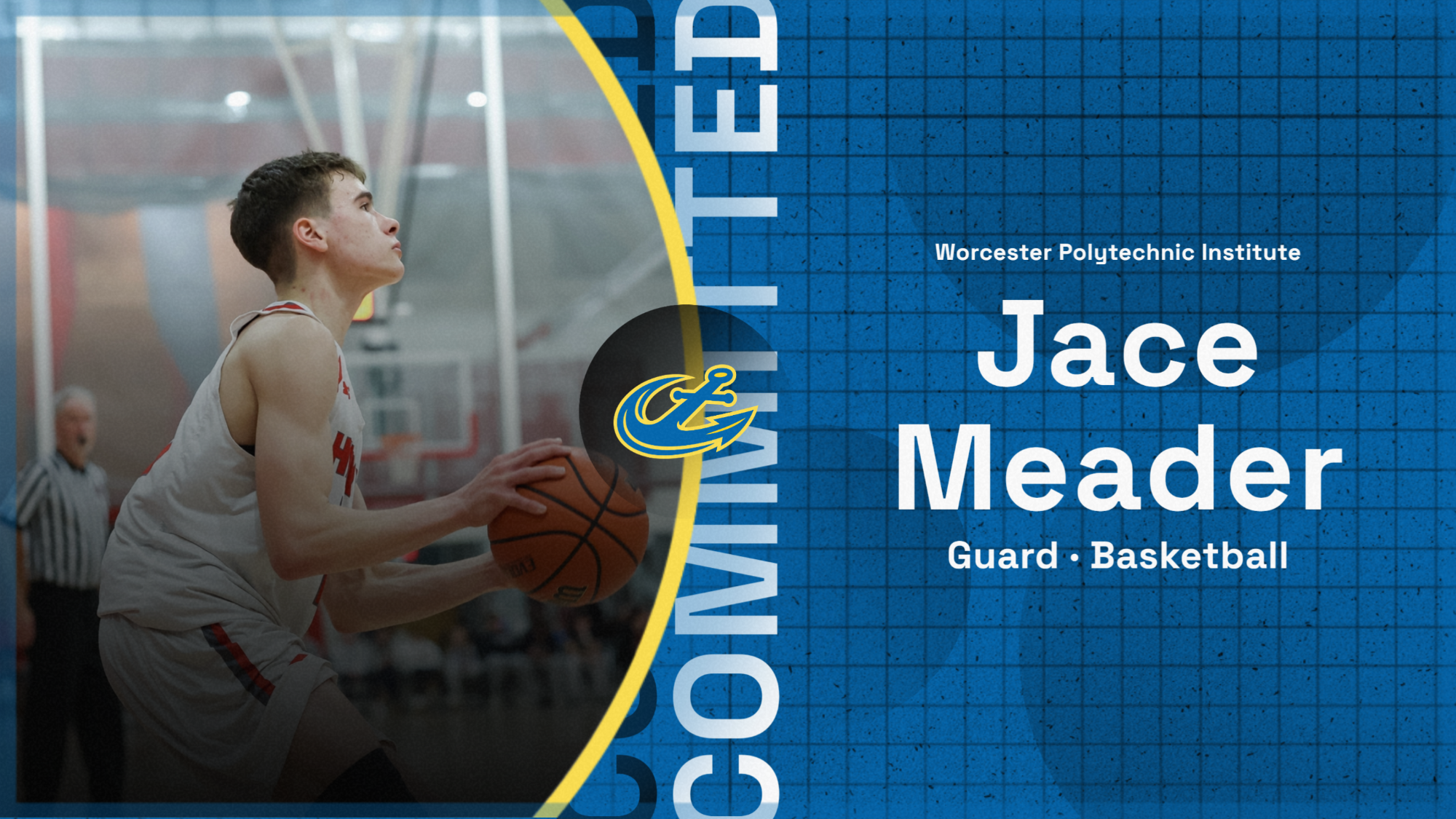 Jace Meader Men's Basketball Commitment Graphic