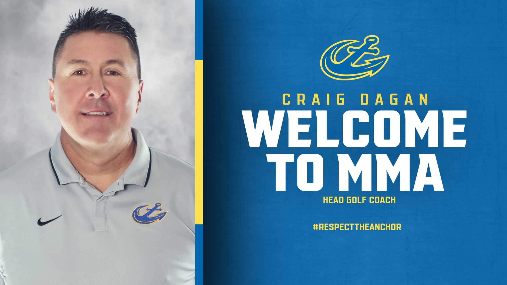 Craig Dagan Men's Golf Coach Announcement Graphic